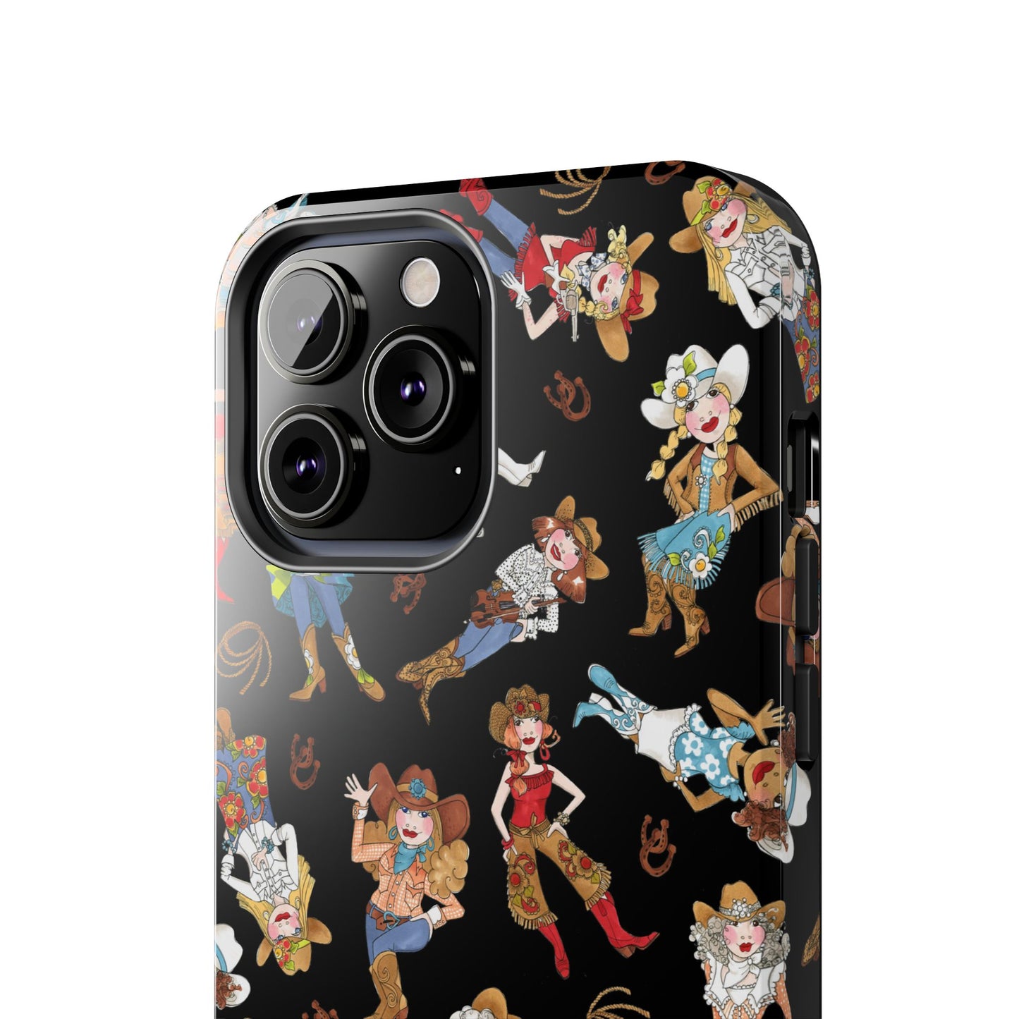 Tossed Cowgirls Black Phone Case