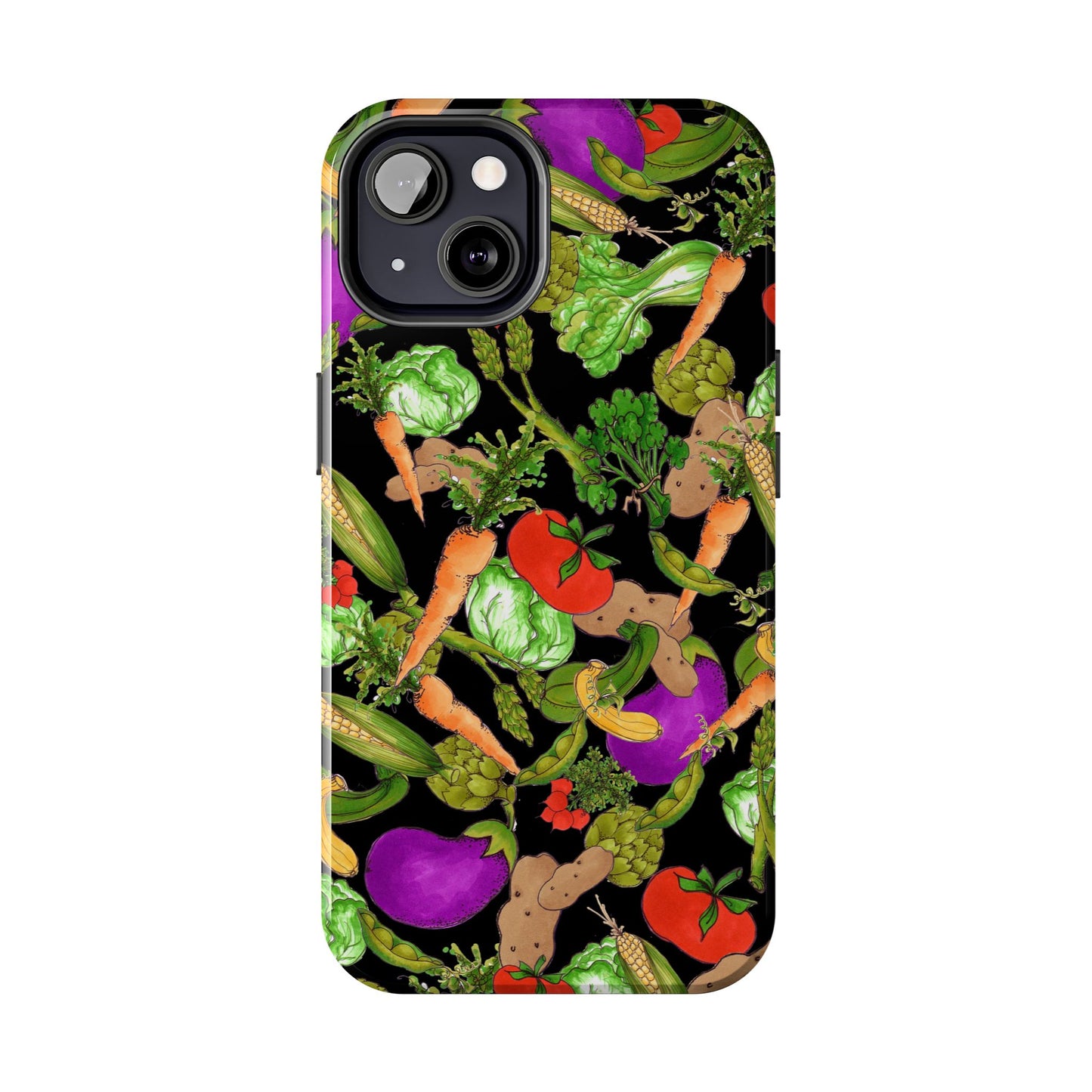 Veggie Jungle Black Phone Case