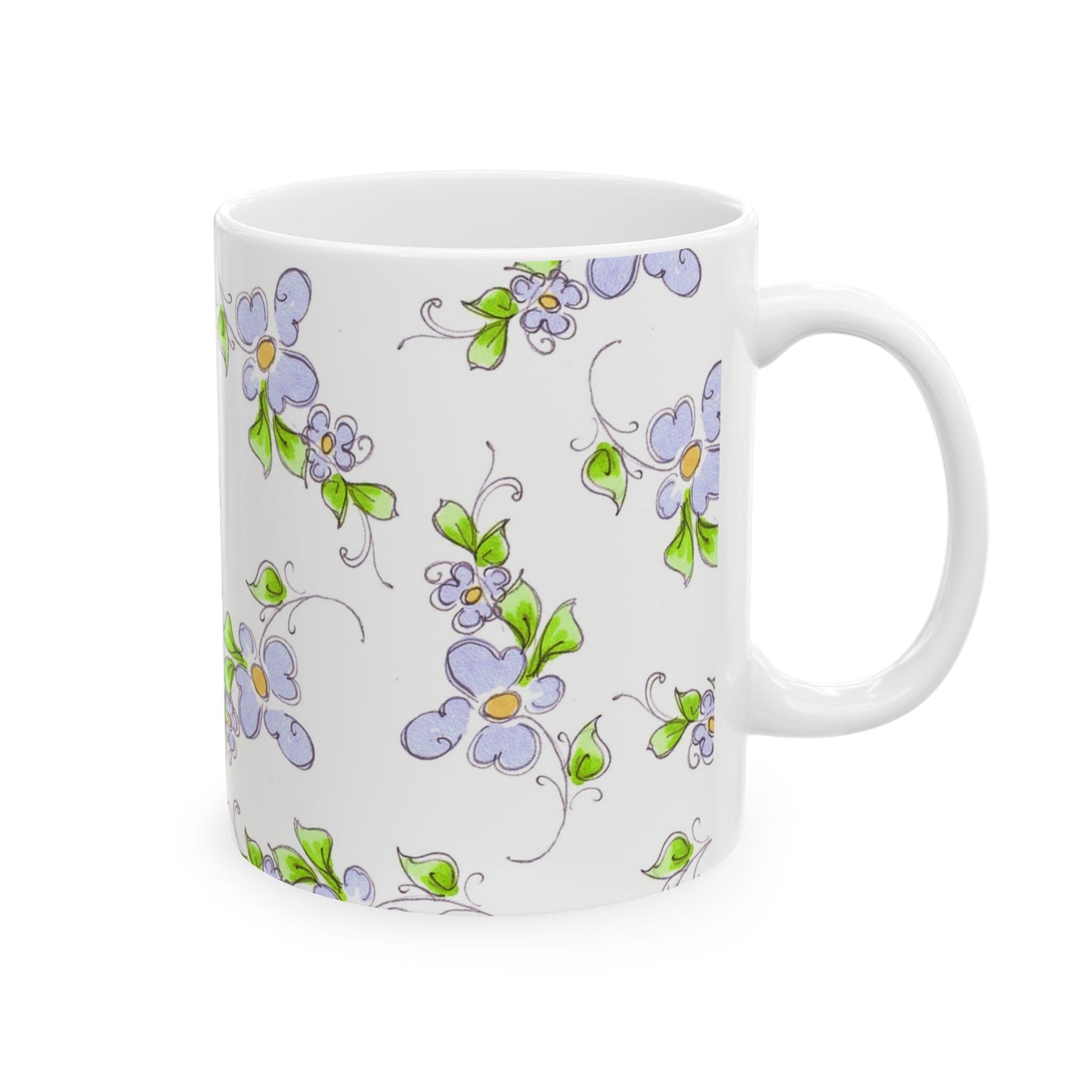 Forget Me Knots White Cup