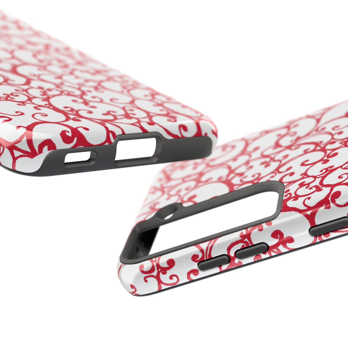 Scrollie White / Red Phone Case