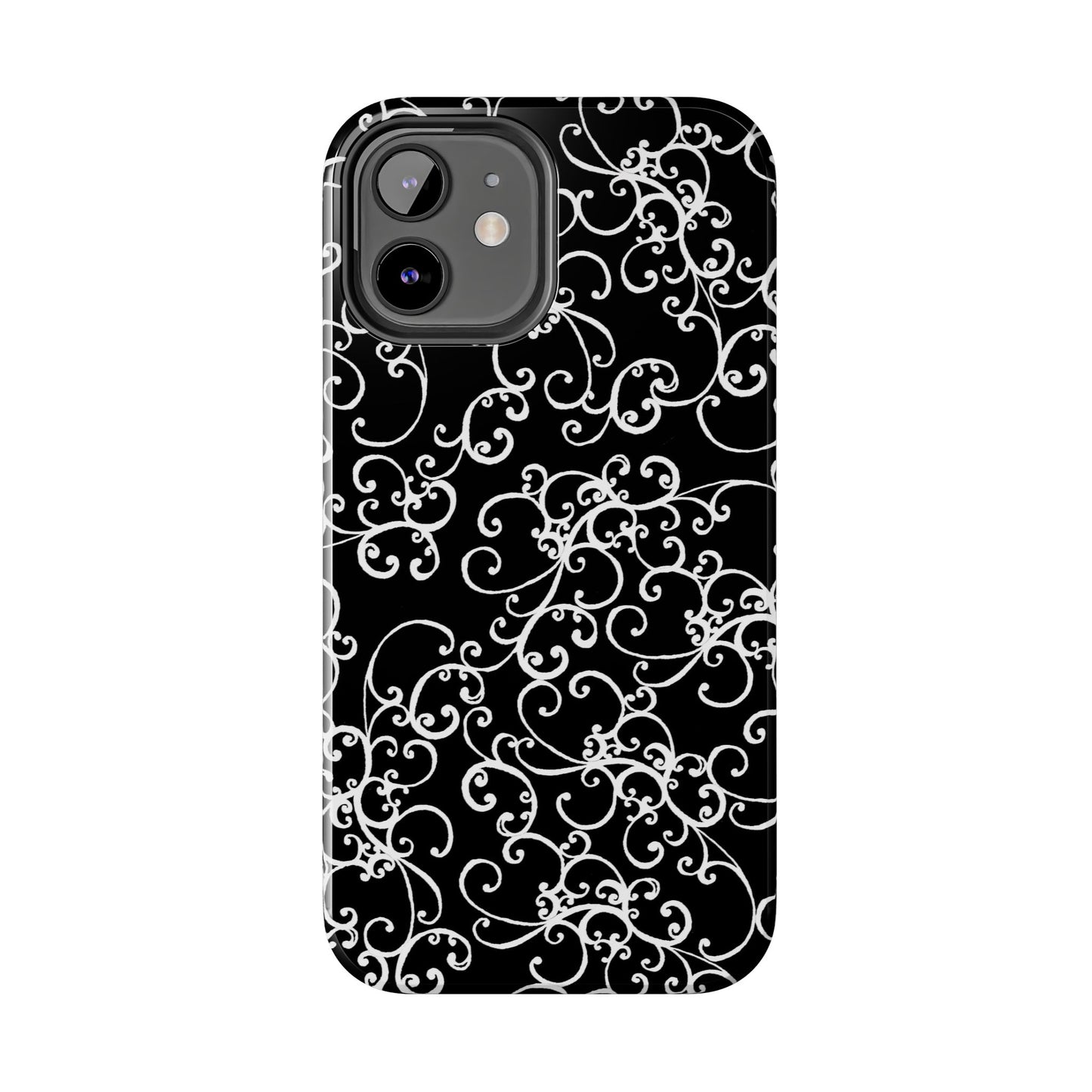Elegant Scroll Black / White Phone Case