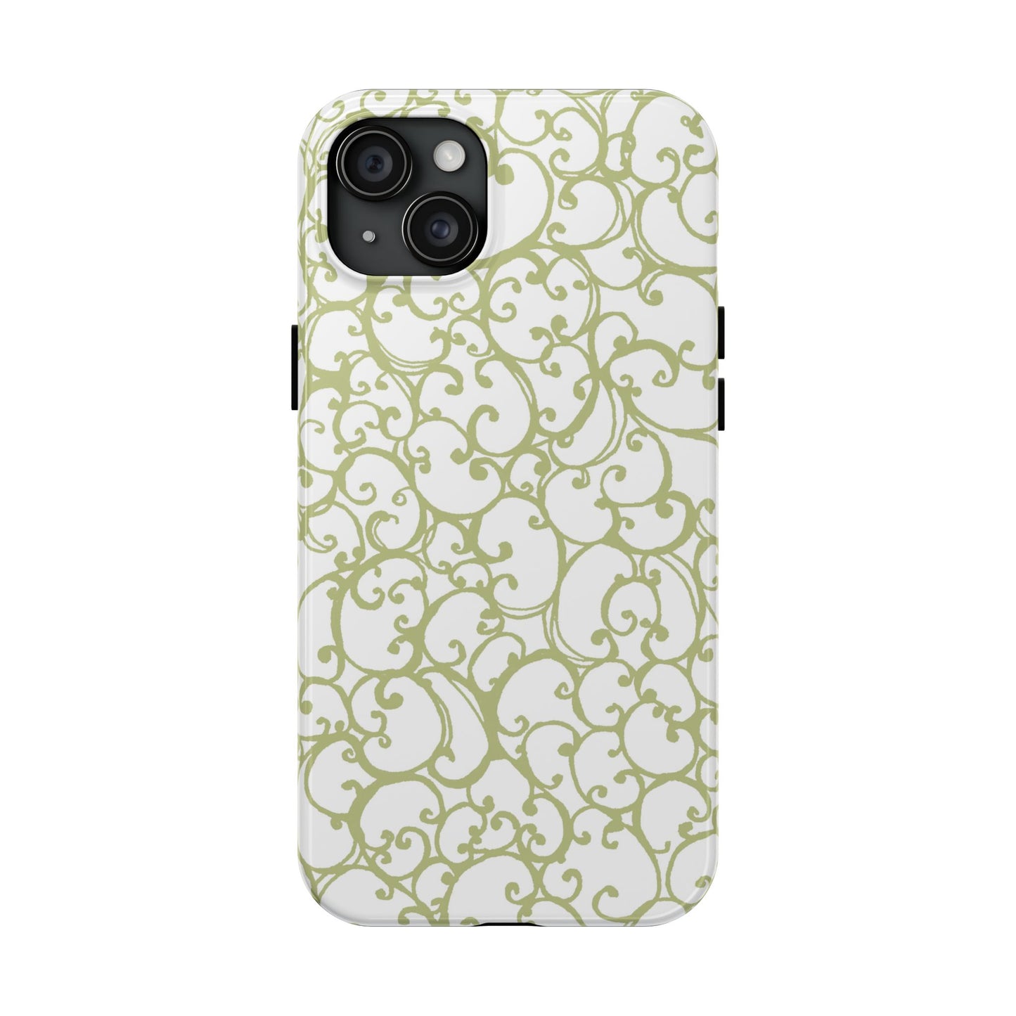 Scrollie White / Green Phone Case