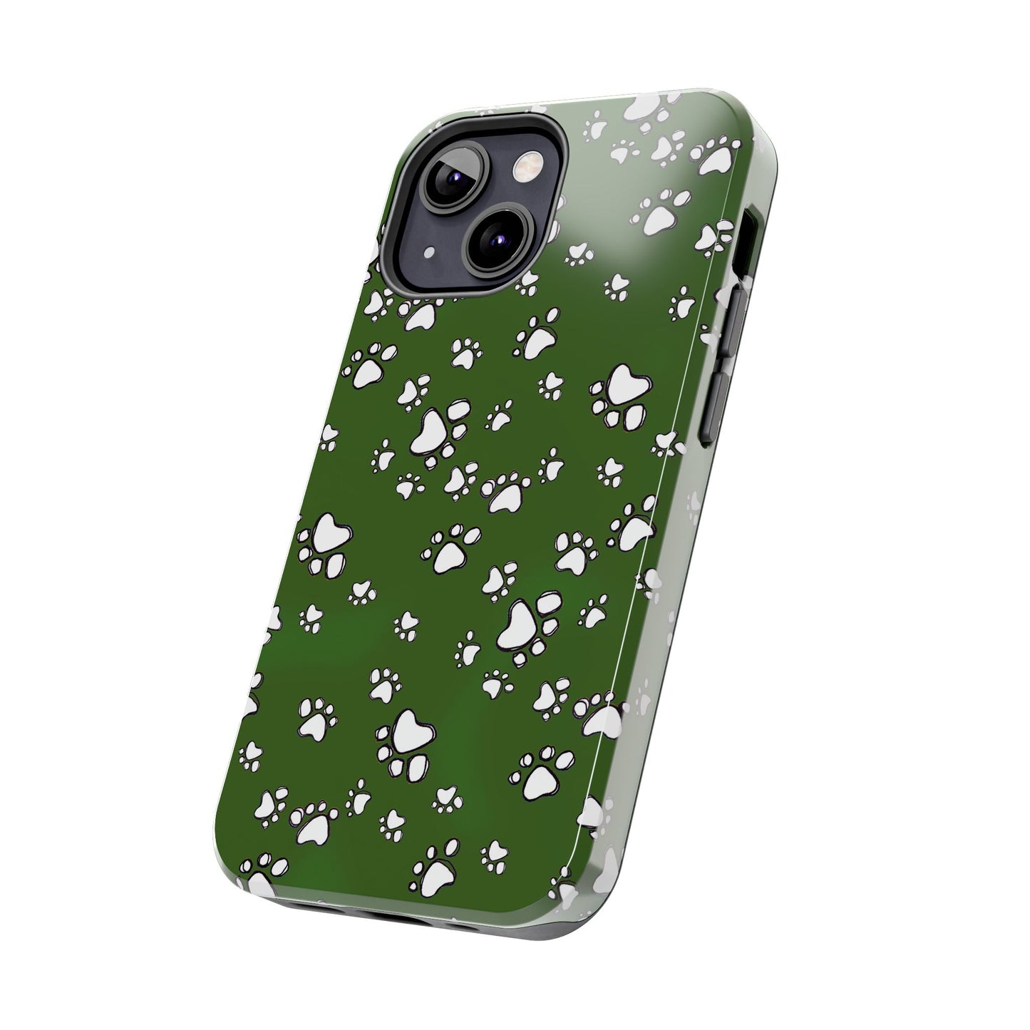 Paw Flakes Green Phone Case