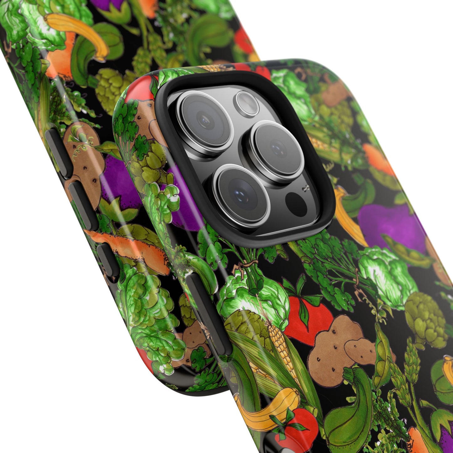 Veggie Jungle Black Phone Case