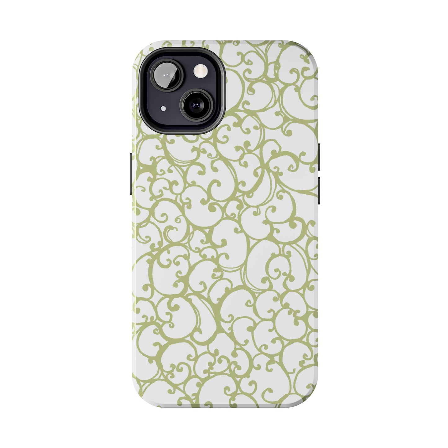 Scrollie White / Green Phone Case