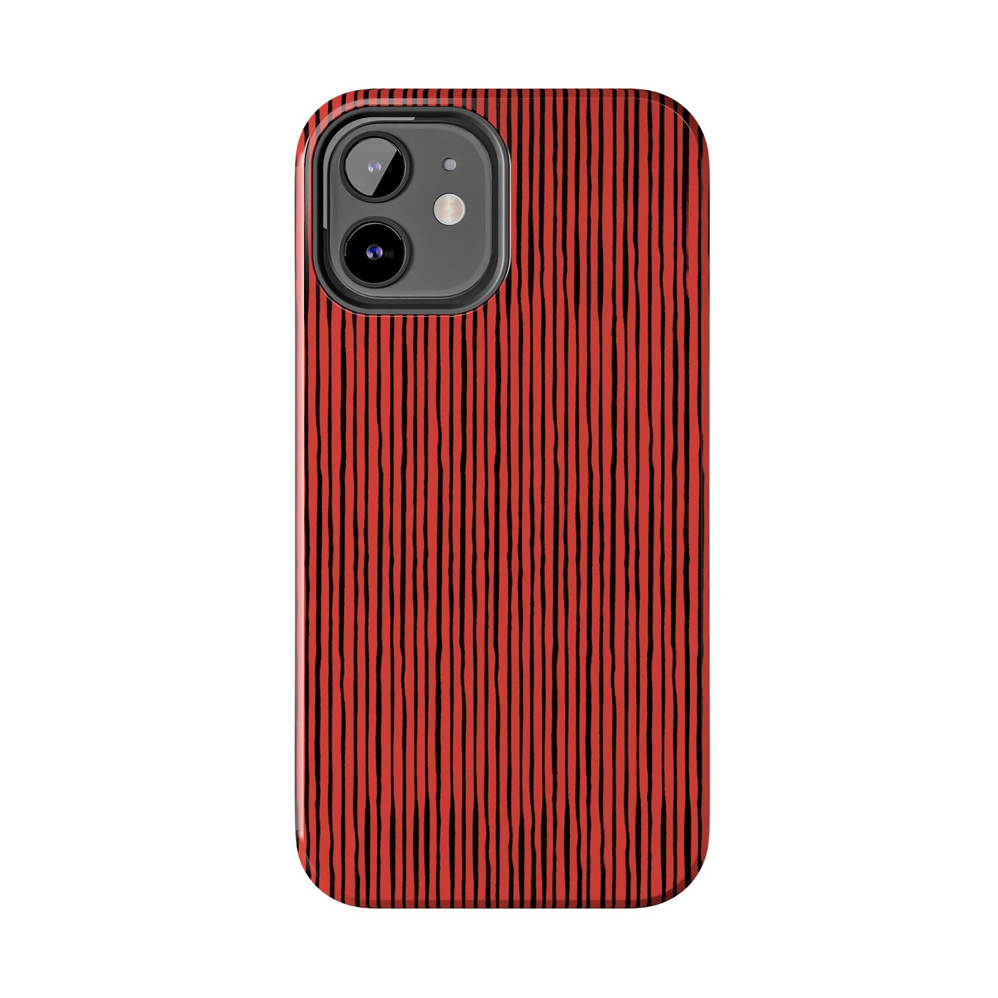 Quirky Pin Stripe Red / Black Phone Case