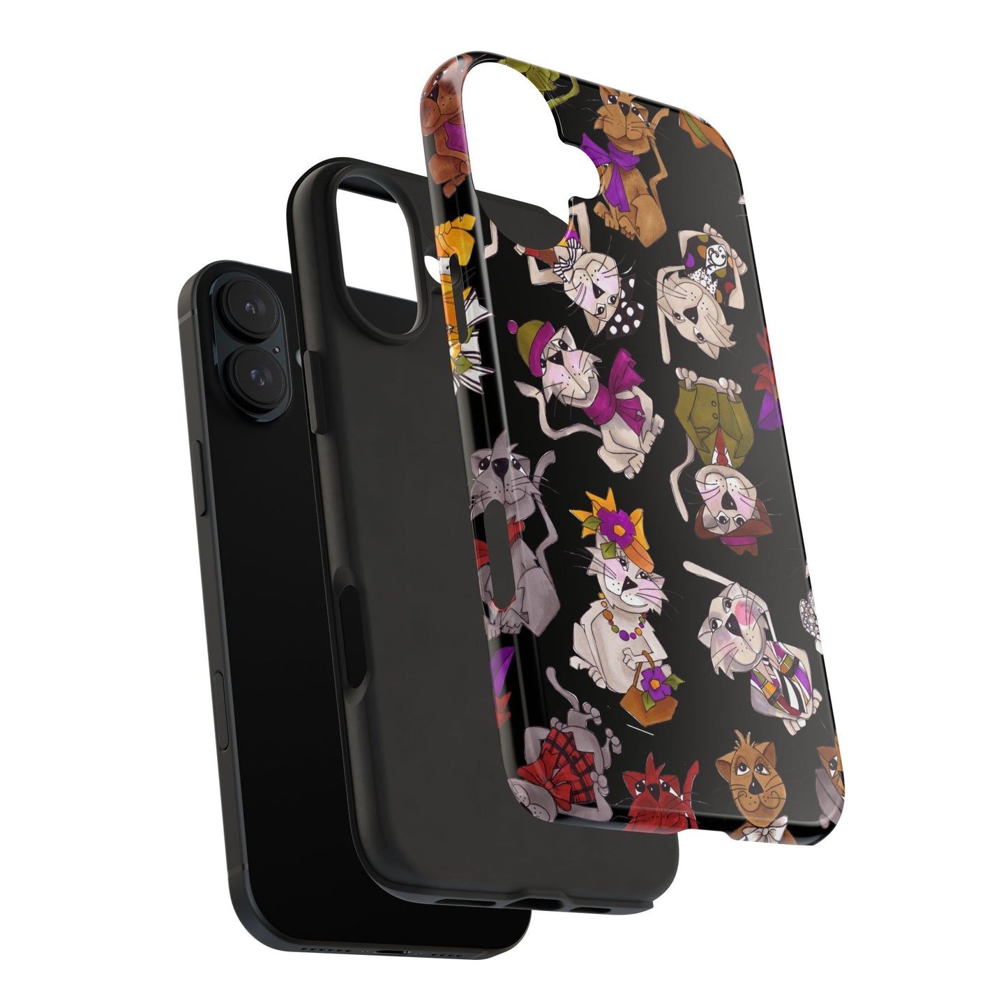 Spice Cats Tossed Black Phone Case