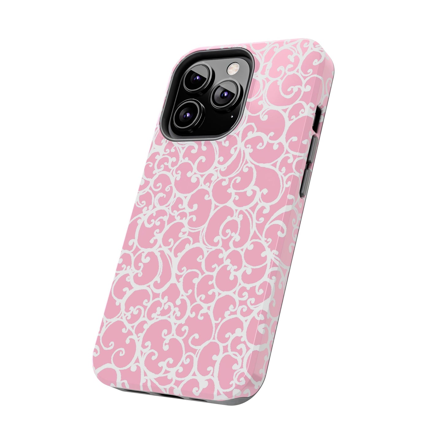 Scrollie Pink / White Phone Case