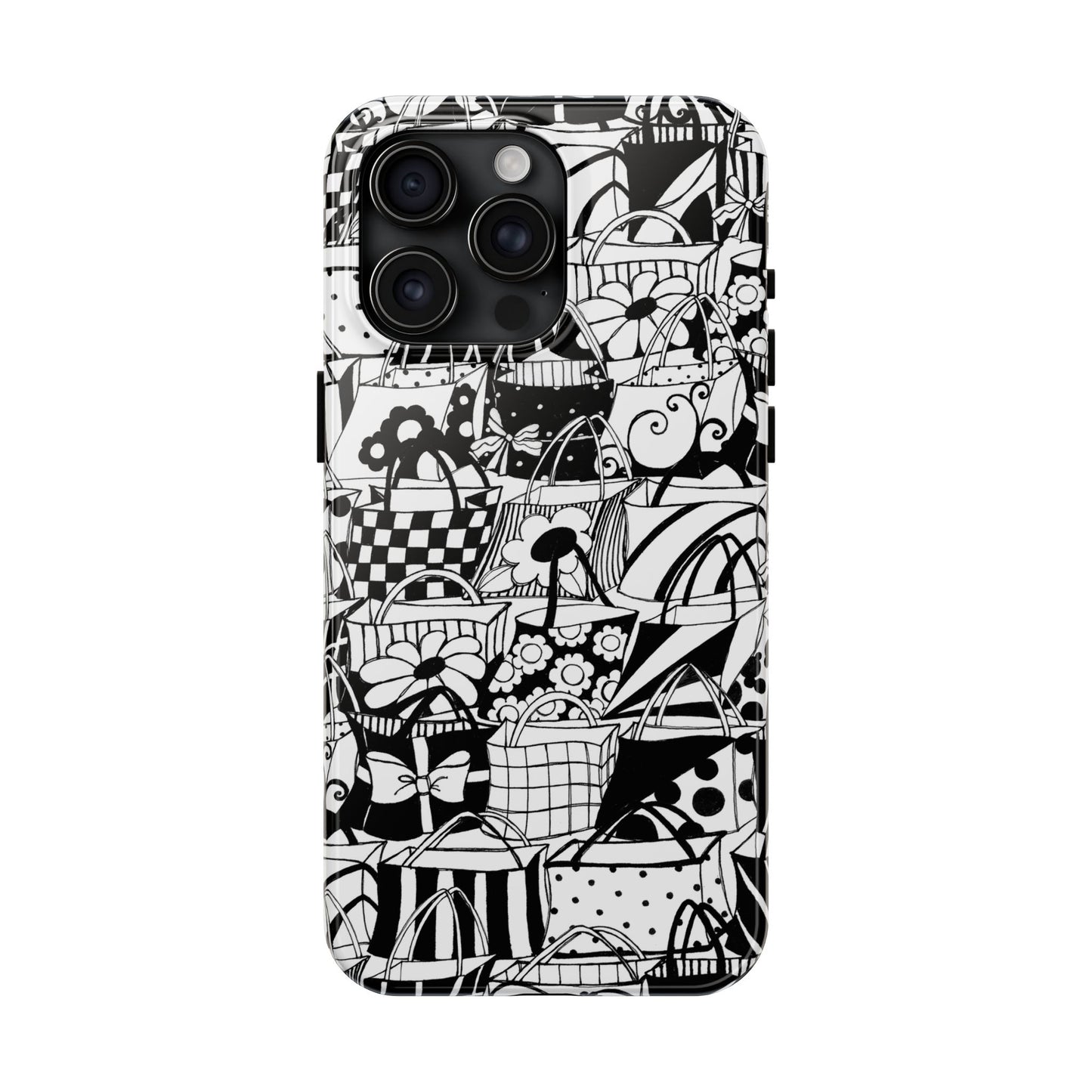 Totally Black / White Phone Case