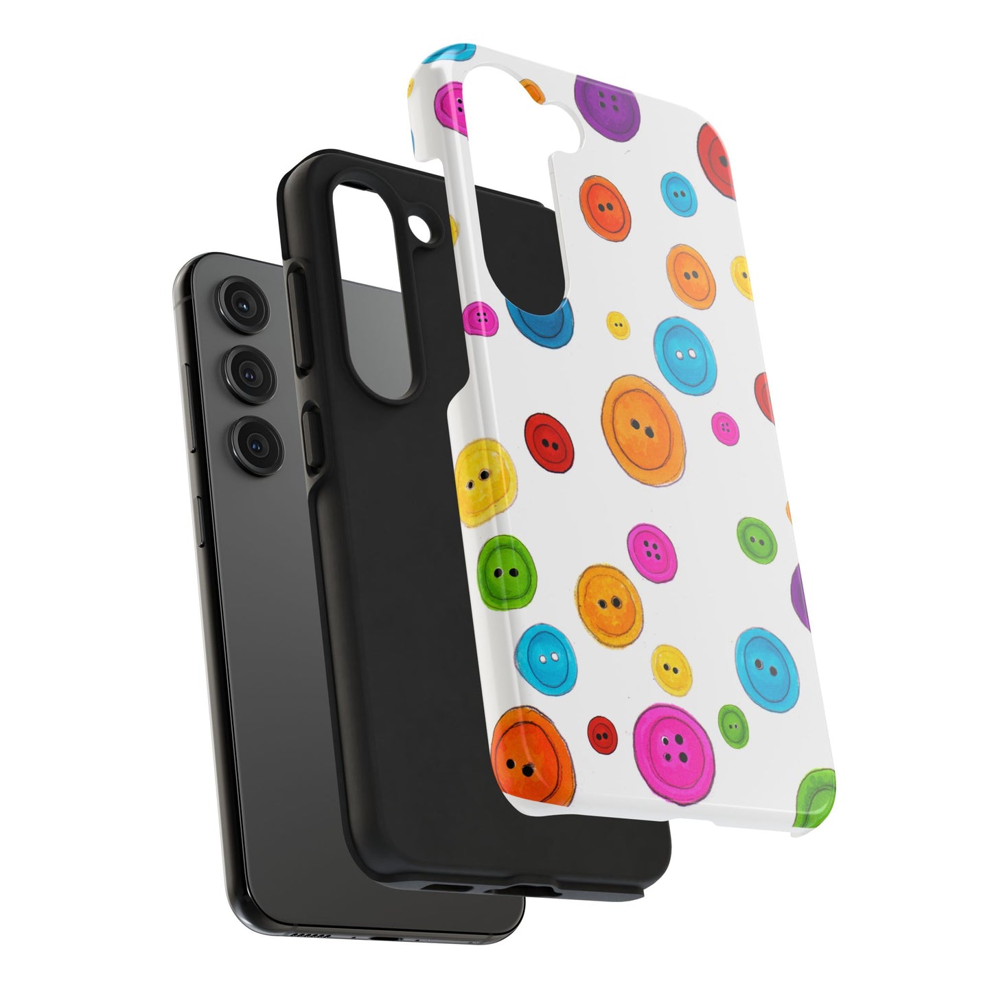 Button Dots White Phone Case