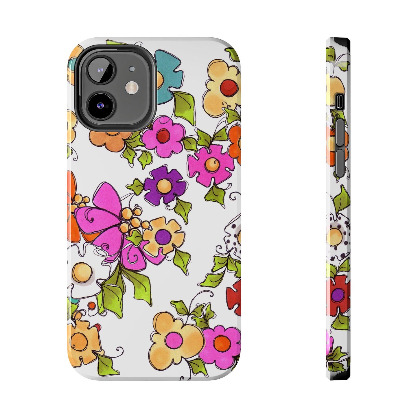 Happy Blooms White Phone Case