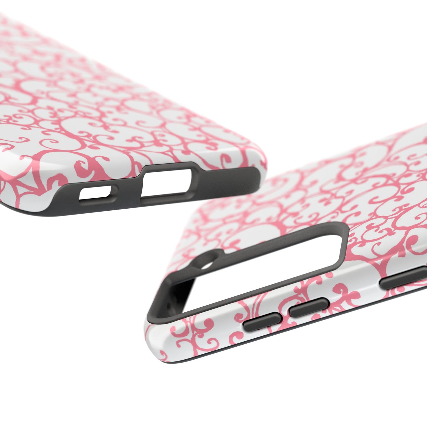 Scrollie White / Pink Phone Case