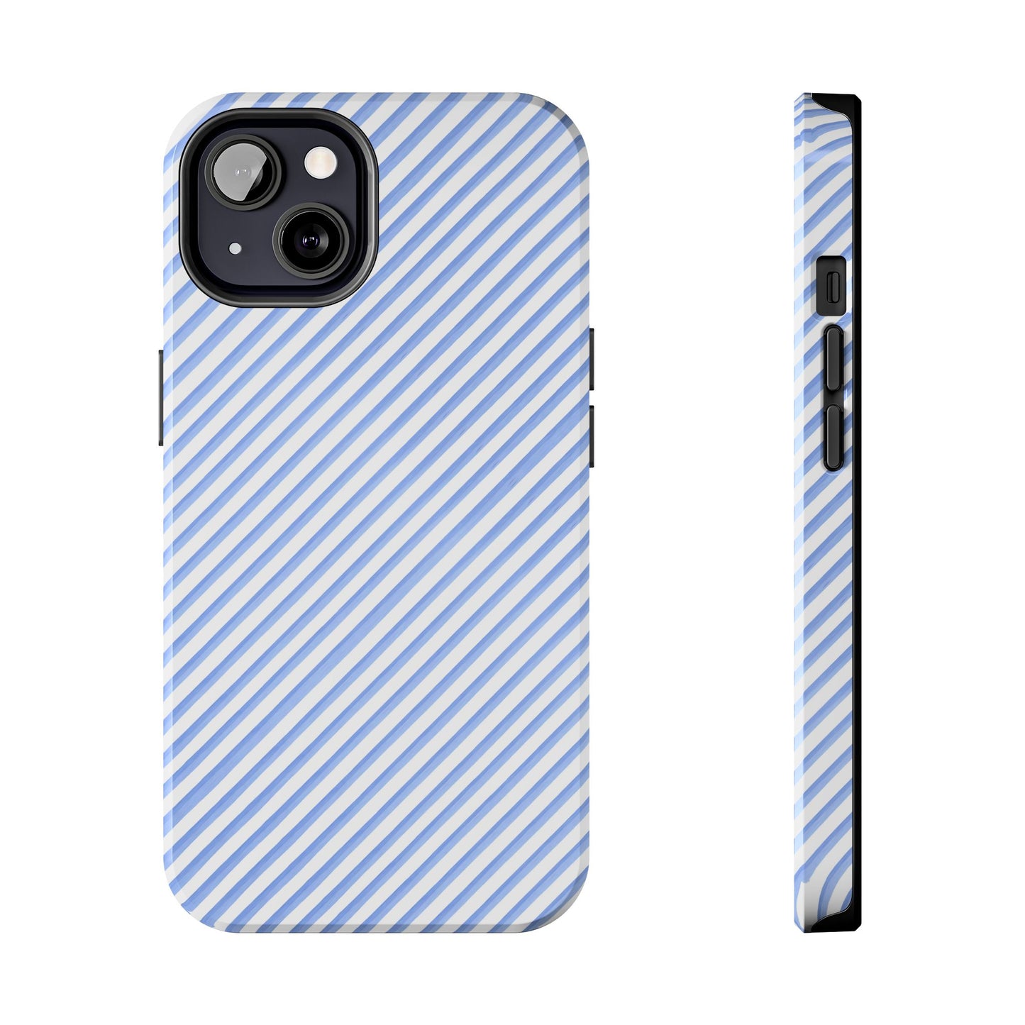 Bias Stripe Blue / White Phone Case