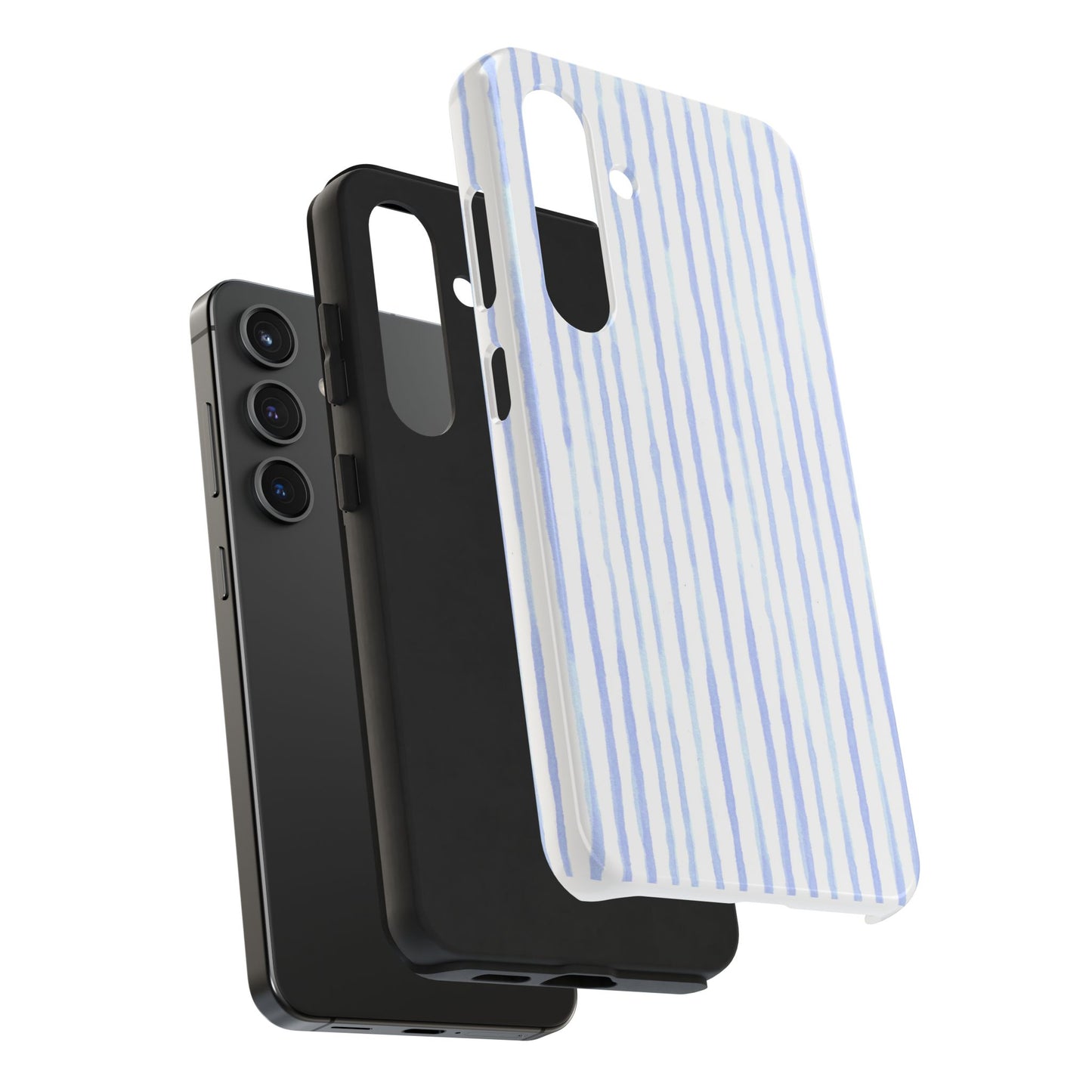 Happy Stripe White / Blue Phone Case