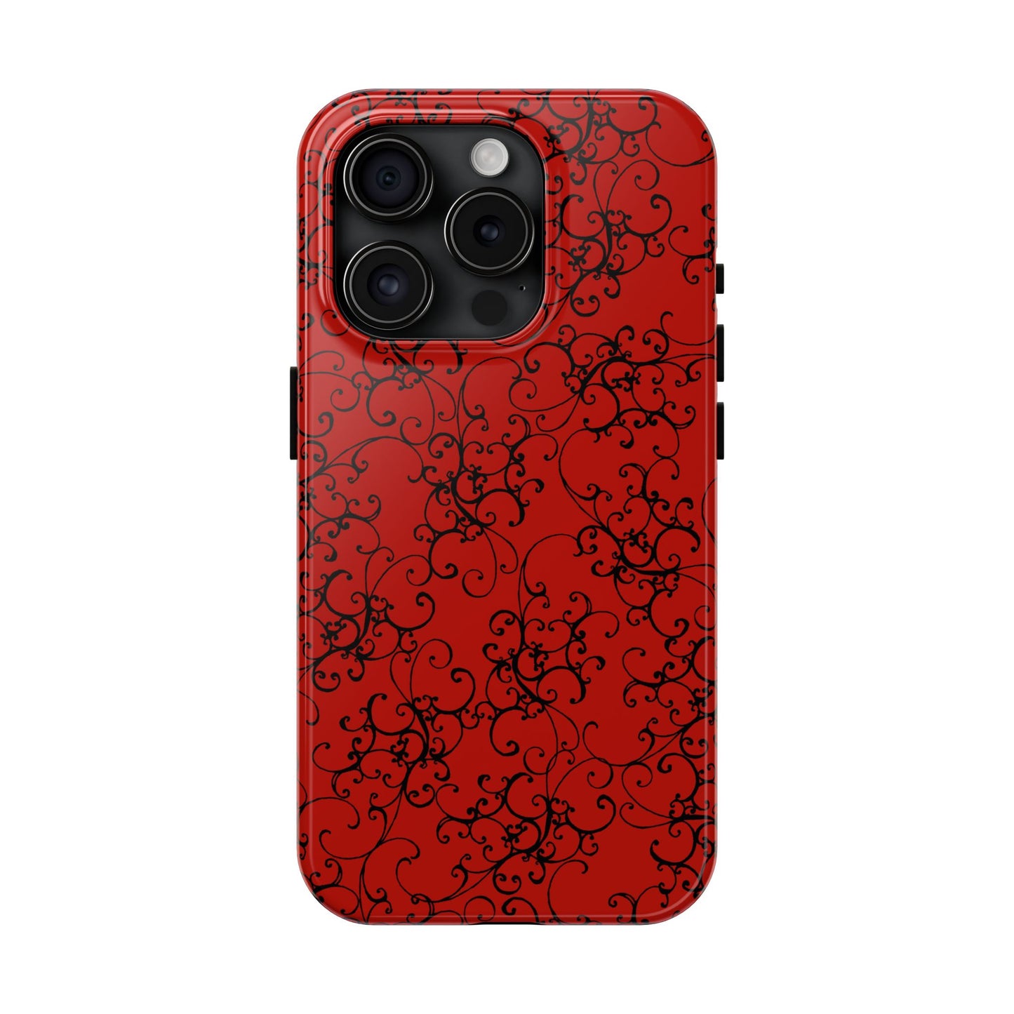 Elegant Scroll Red / Black Phone Case