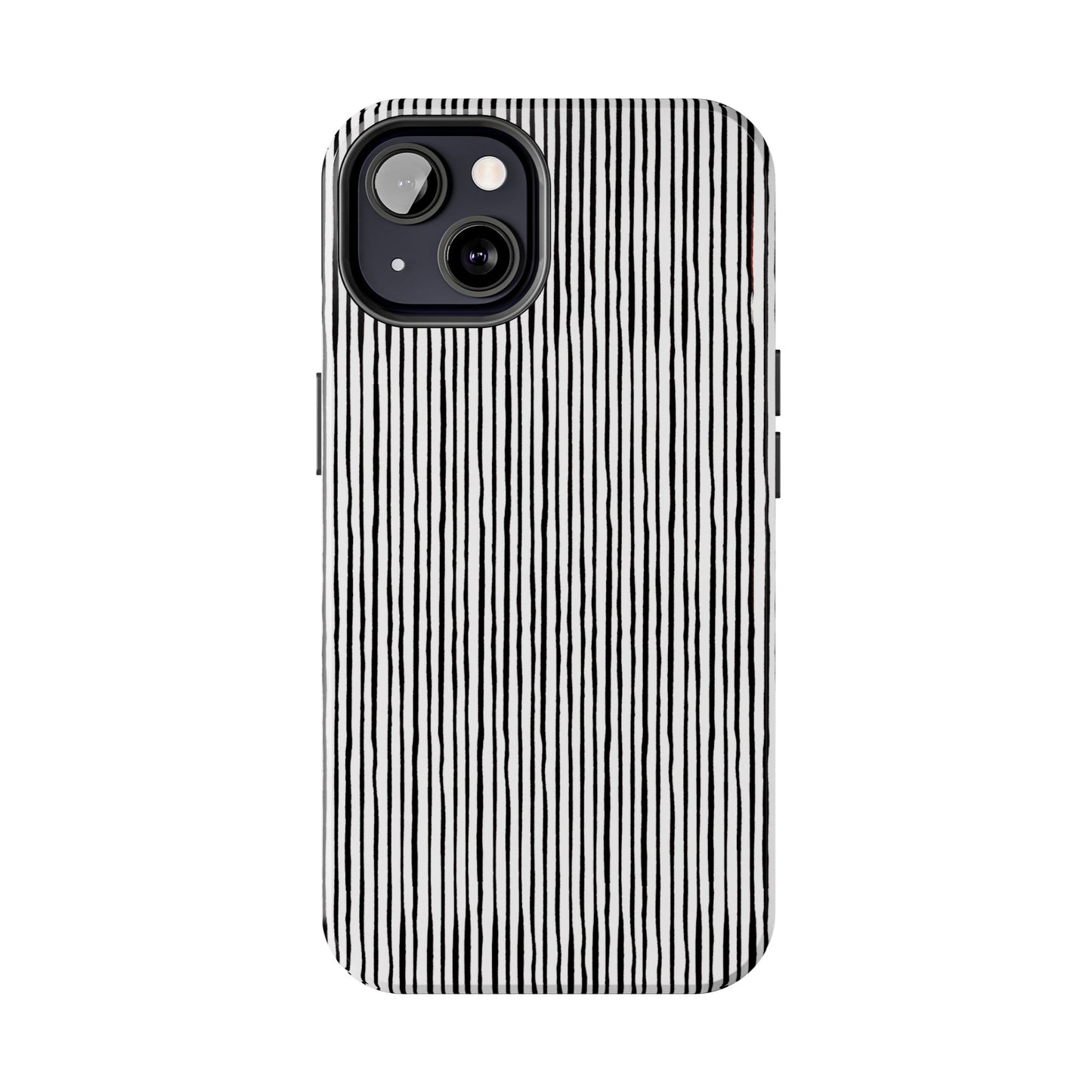 Quirky Pin Stripe White / Black Phone Case