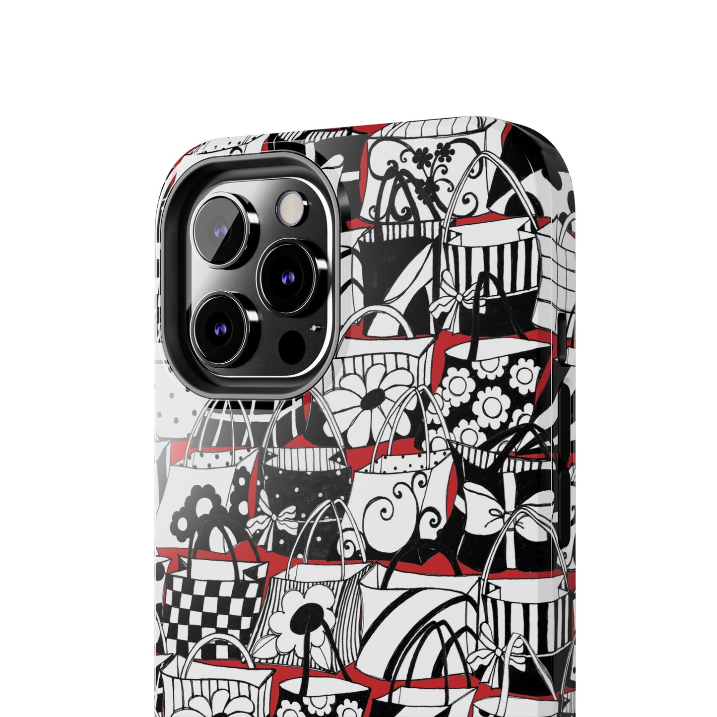 Totally Black, White & Red Phone Case
