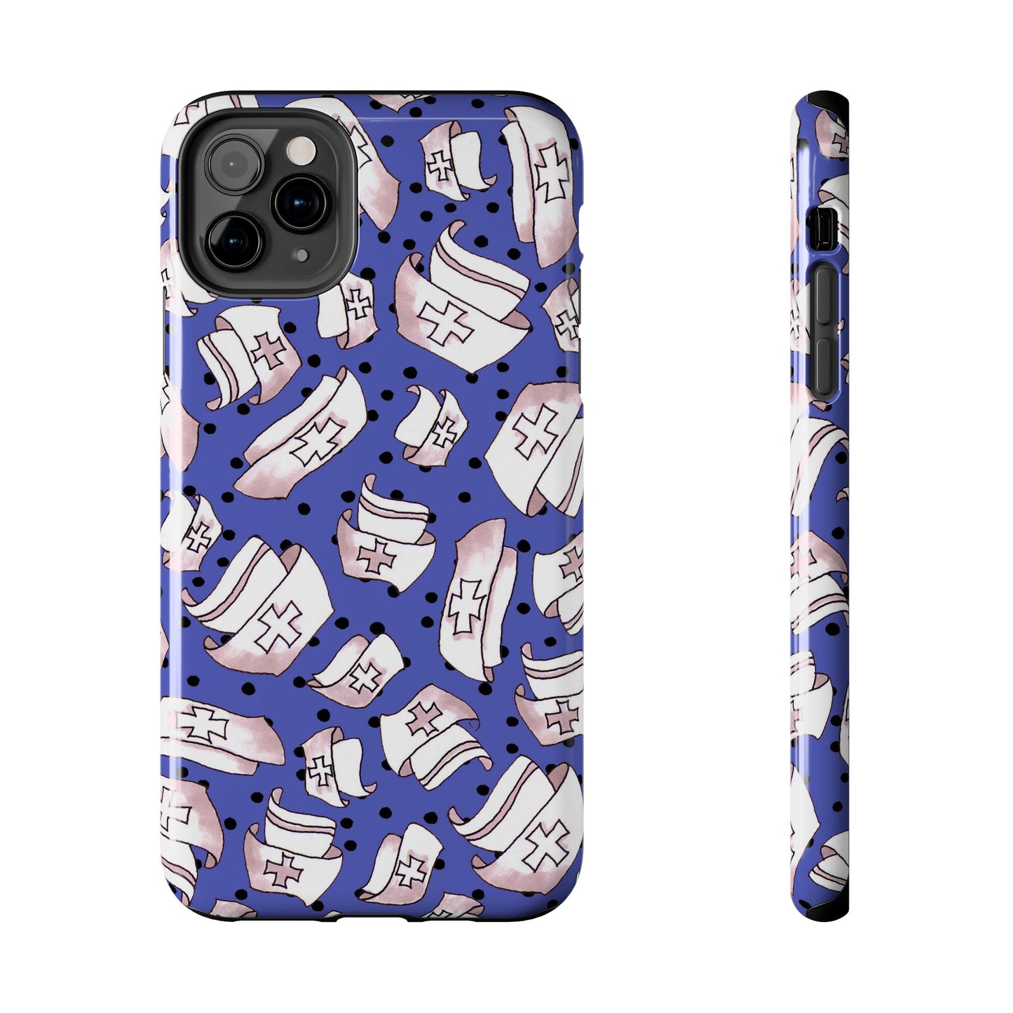 Med Hats Blue / Black Phone Case