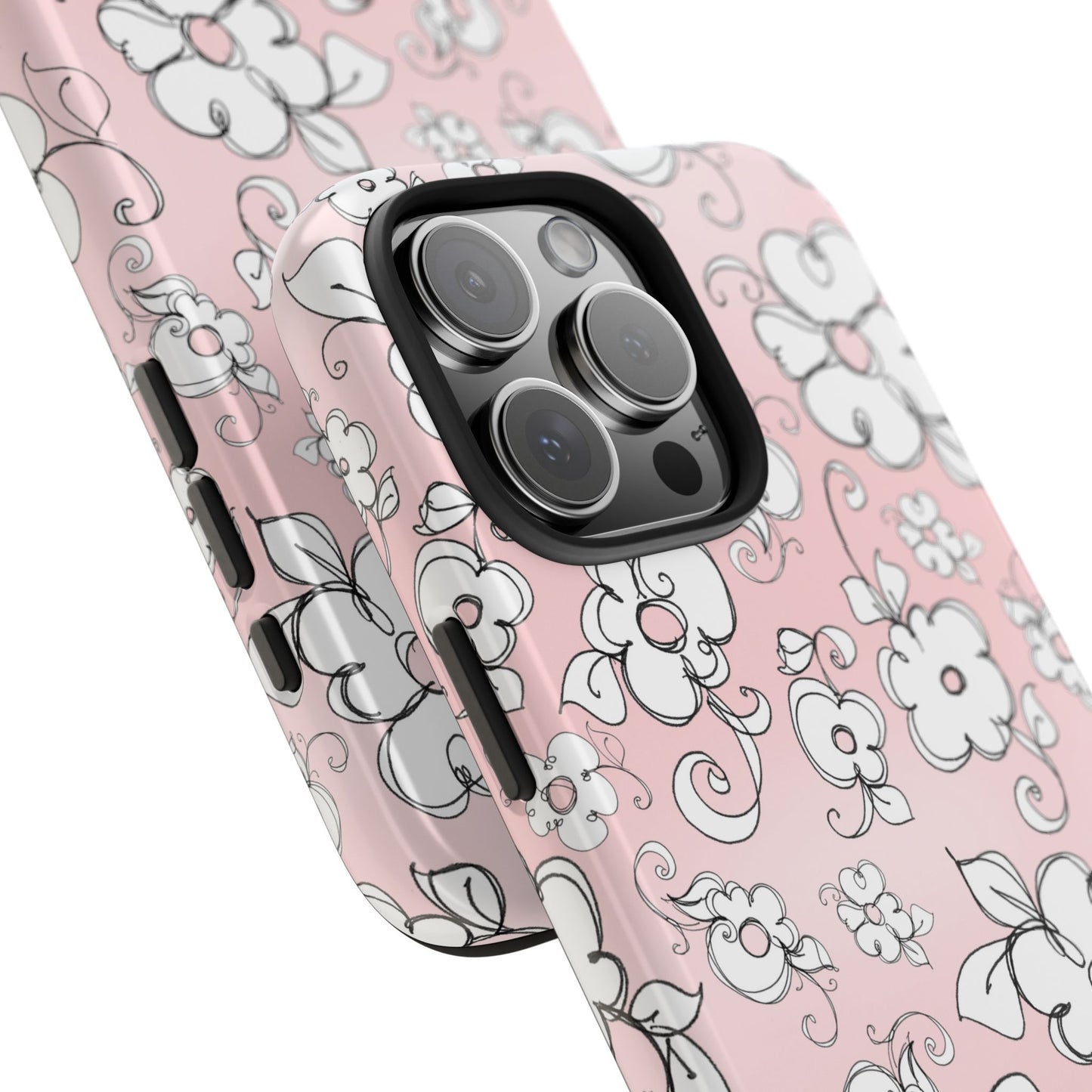 Lady Flowers Pink Sky Phone Case