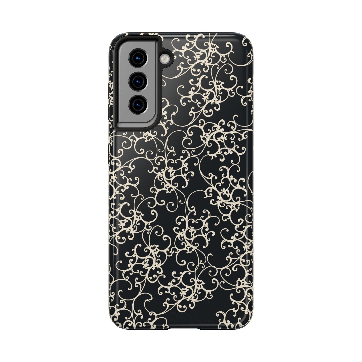 Elegant Scroll Black / Ivory Phone Case