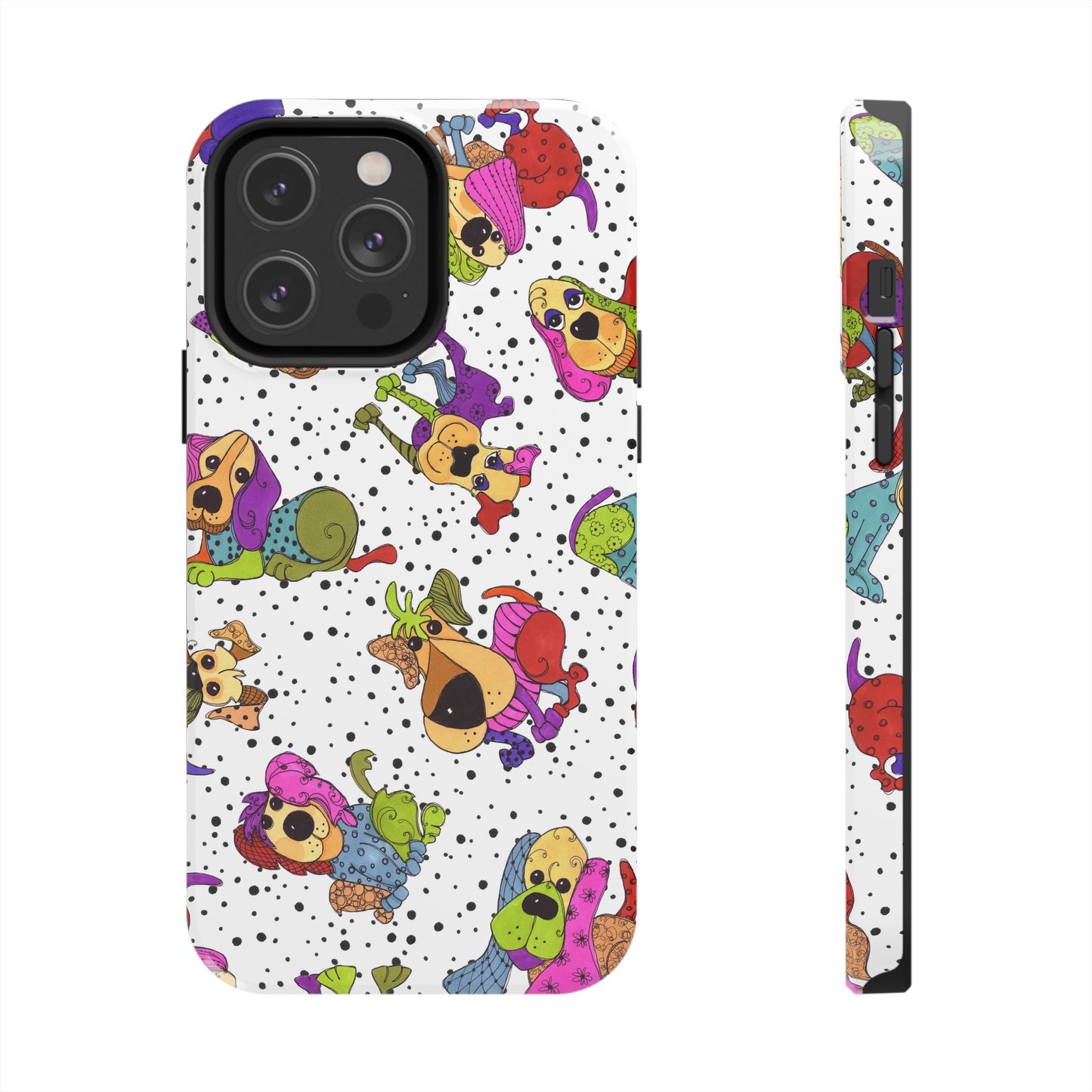 Tossed Happy Dogs White Phone Case