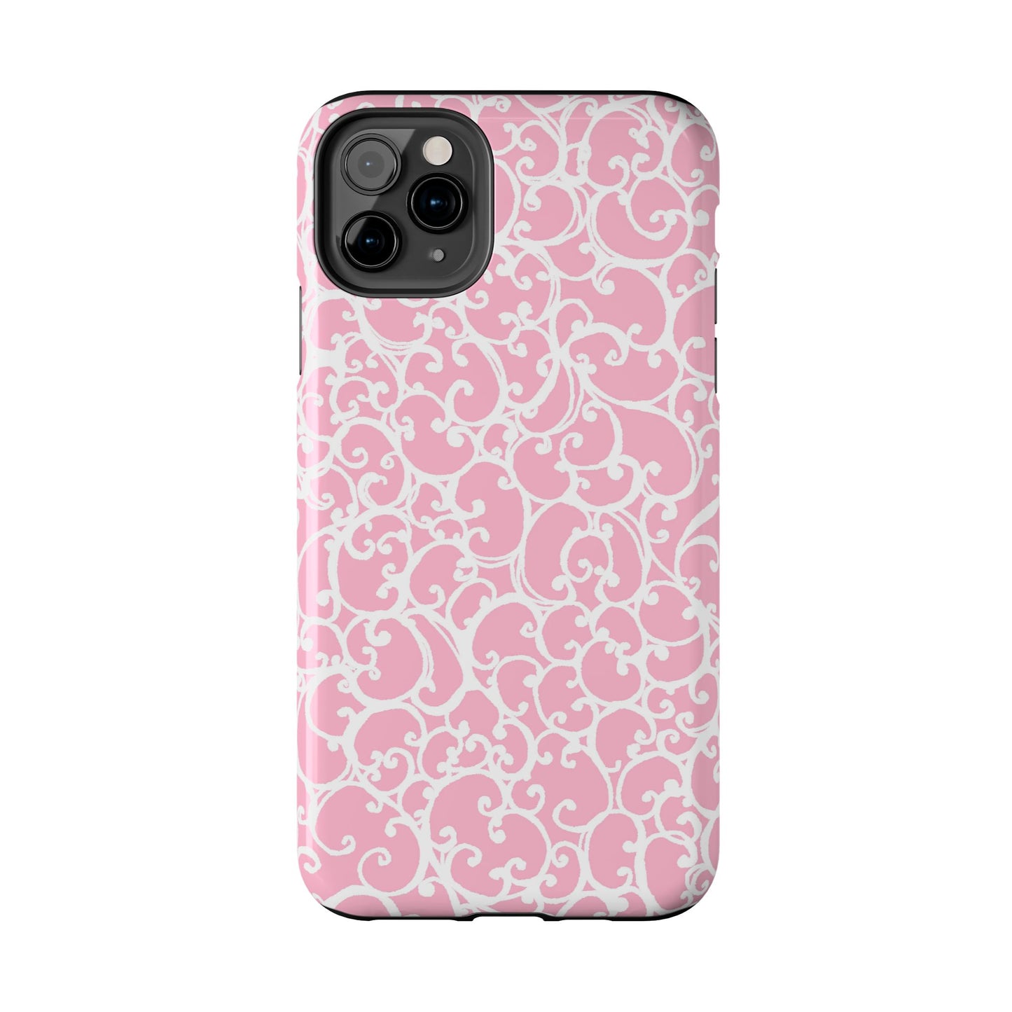 Scrollie Pink / White Phone Case