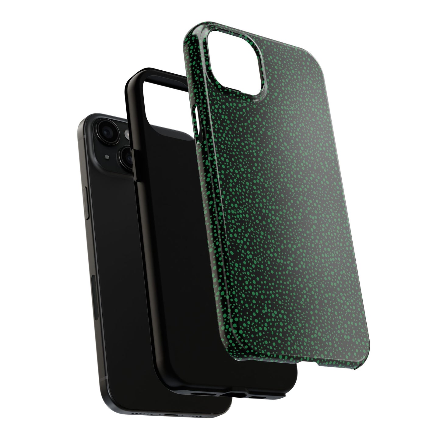 Confetti Black / Green Phone Case