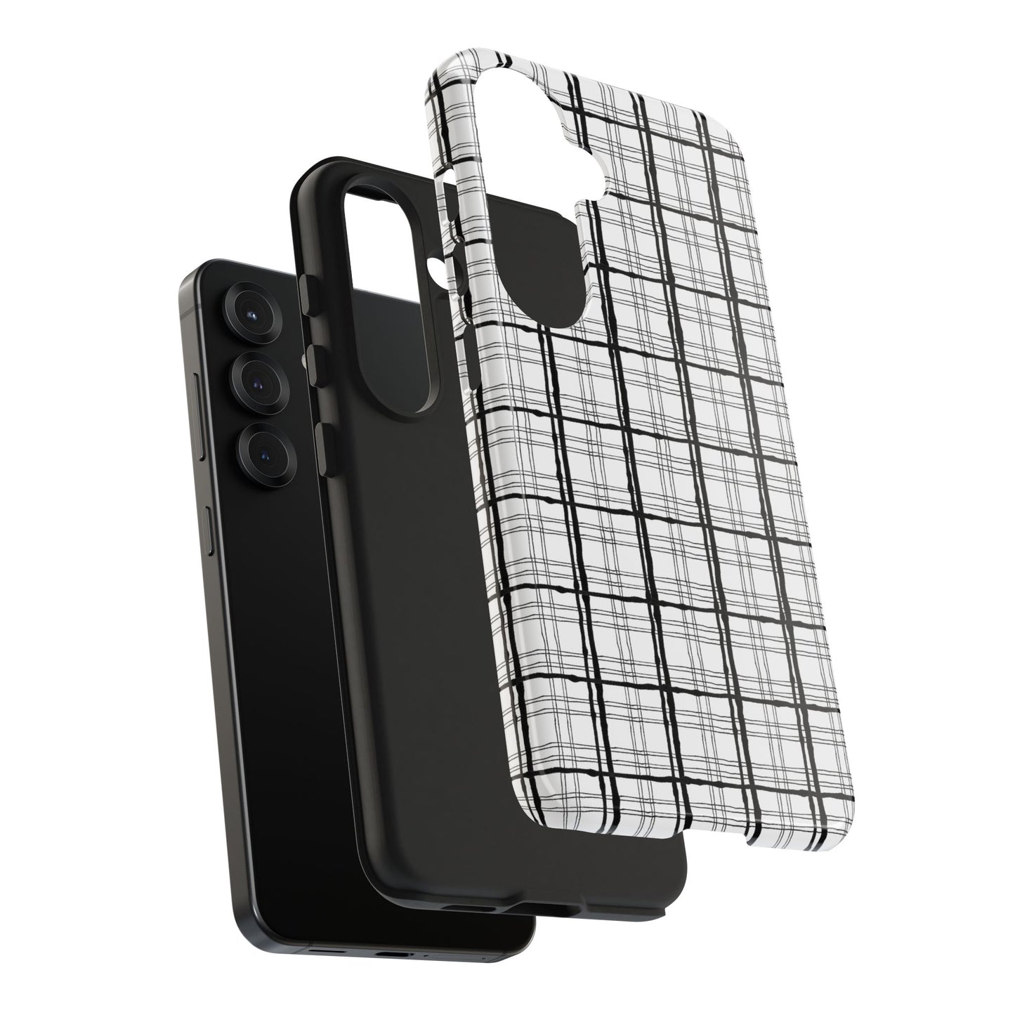 Sophistiplaid White / Black Phone Case