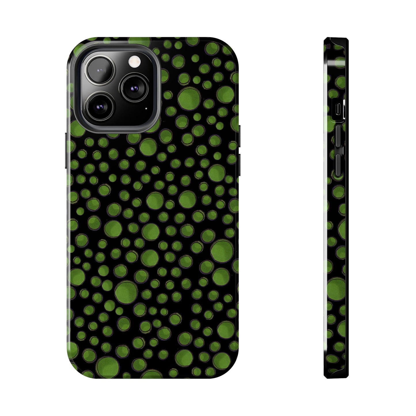 Dot Assortment Black / Green Phone Case