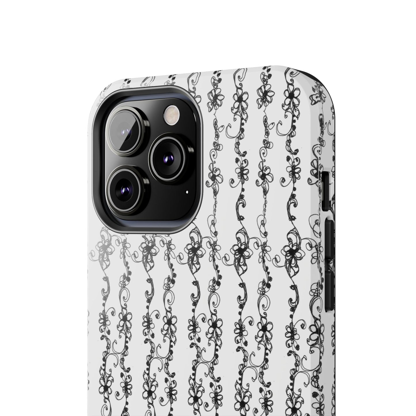 Flower Scroll Stripe Phone Case
