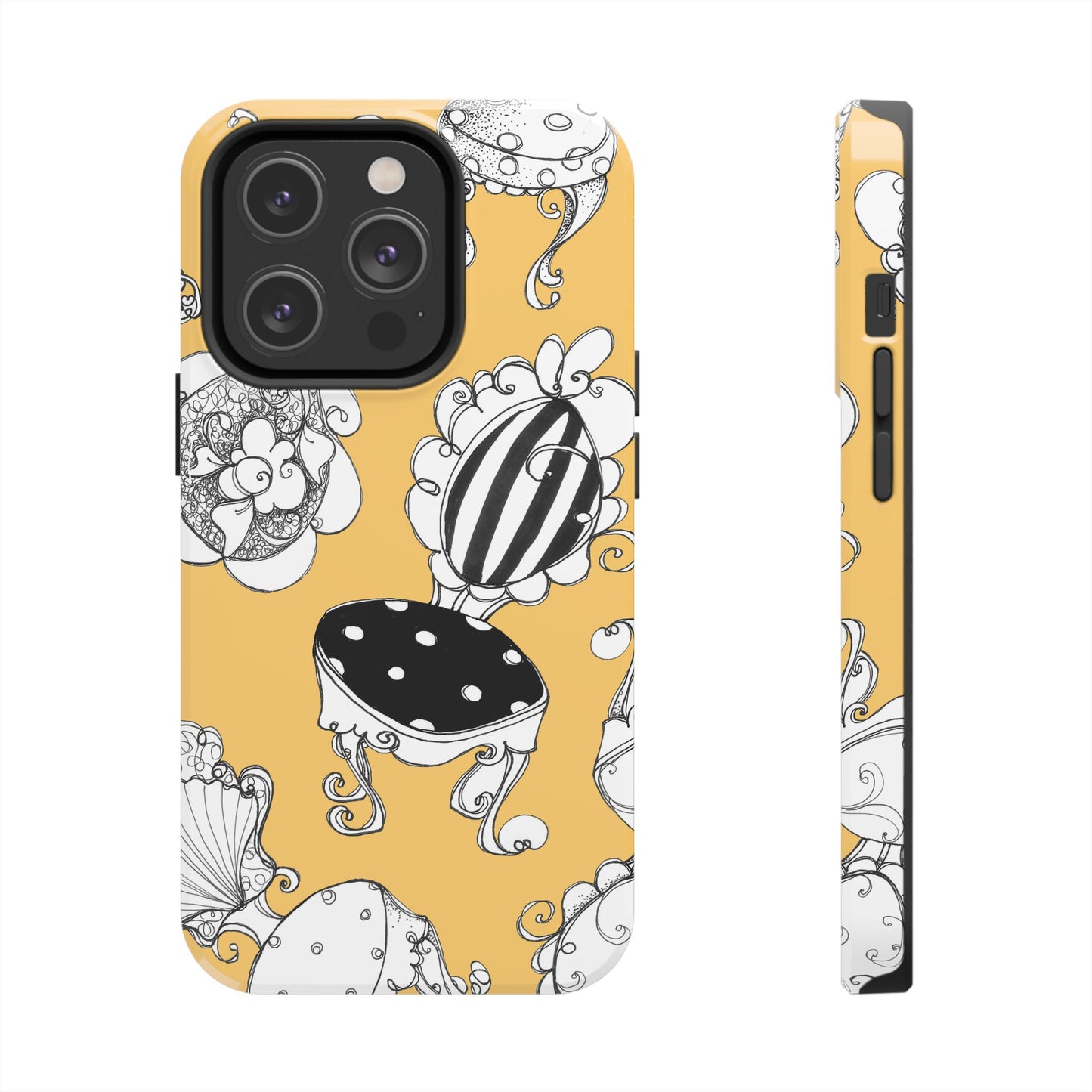 Bistro Chairs Yellow Phone Case