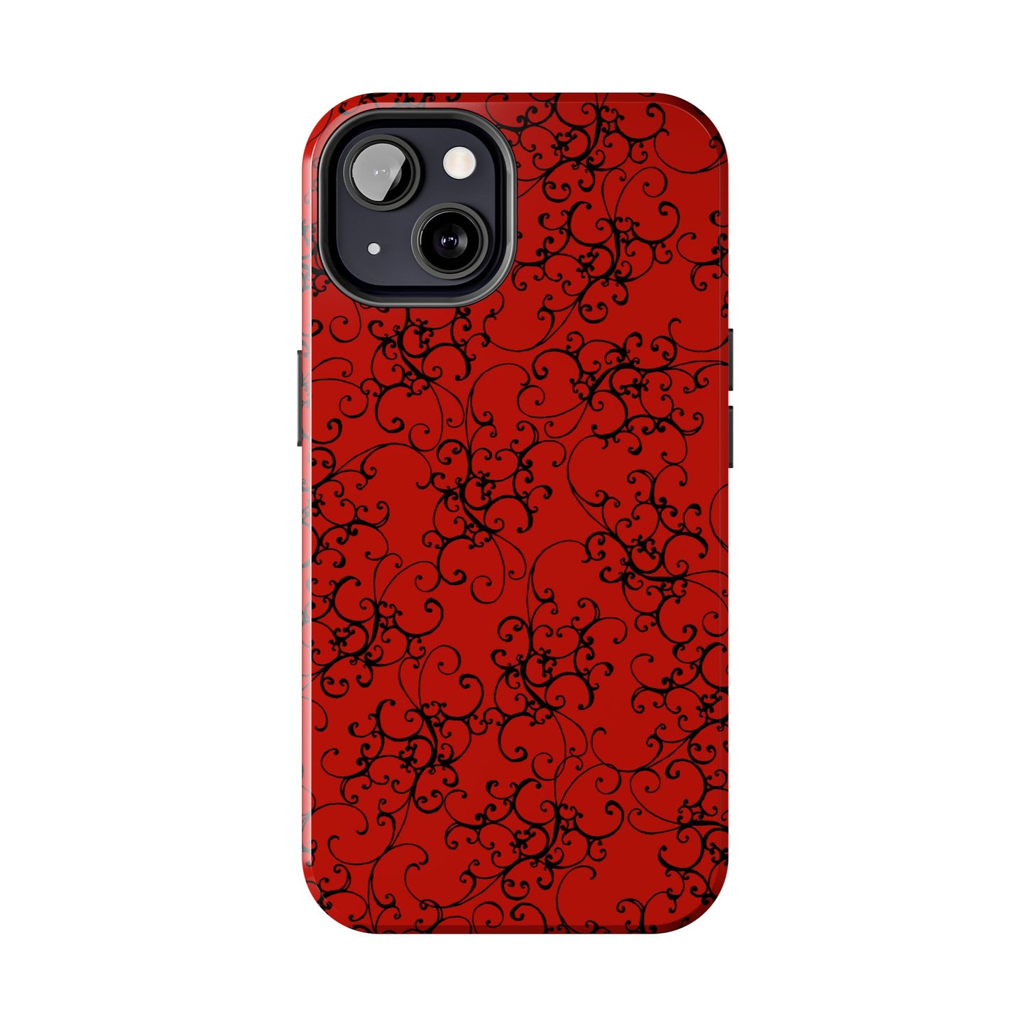 Elegant Scroll Red / Black Phone Case