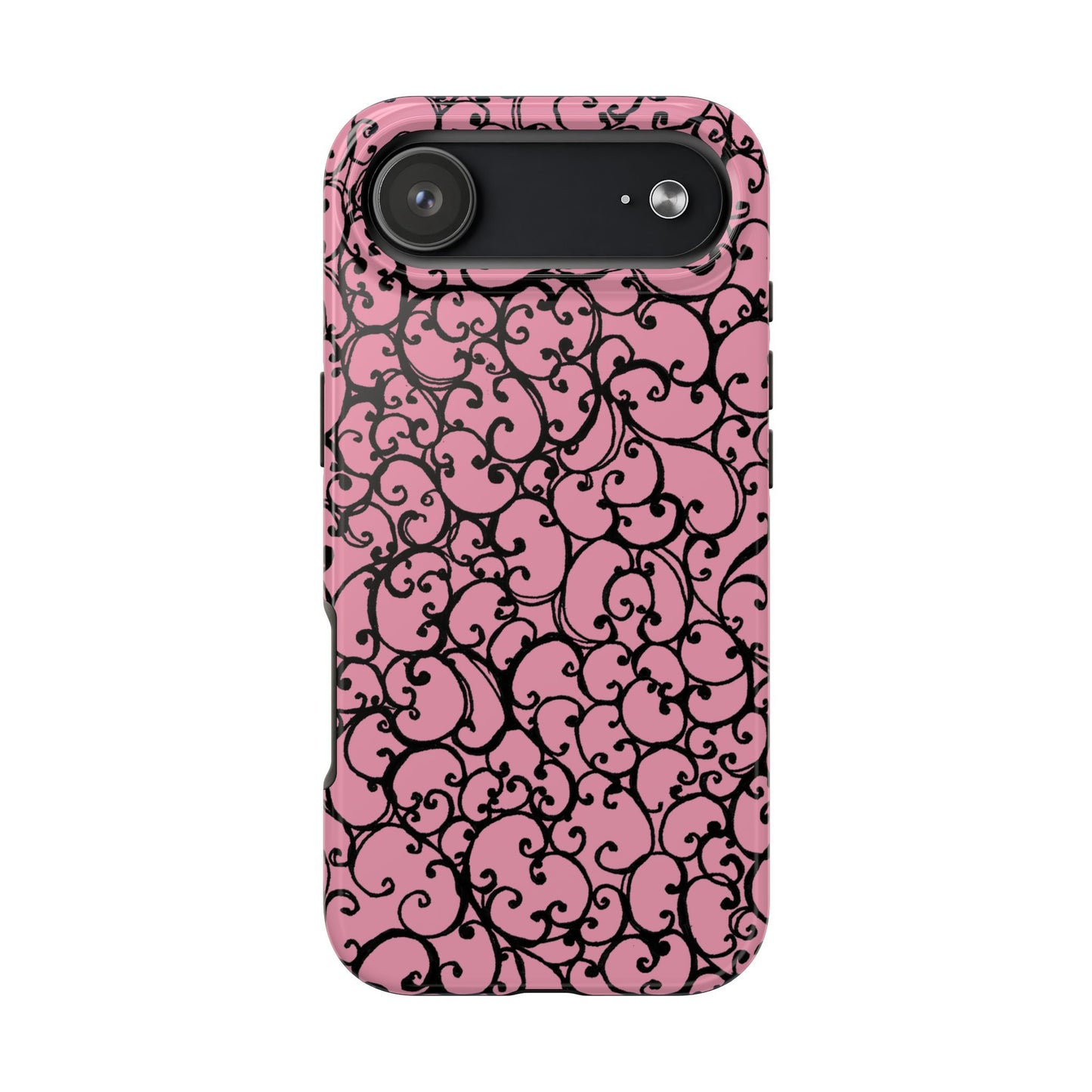 Scrollie Pink / Black Phone Case