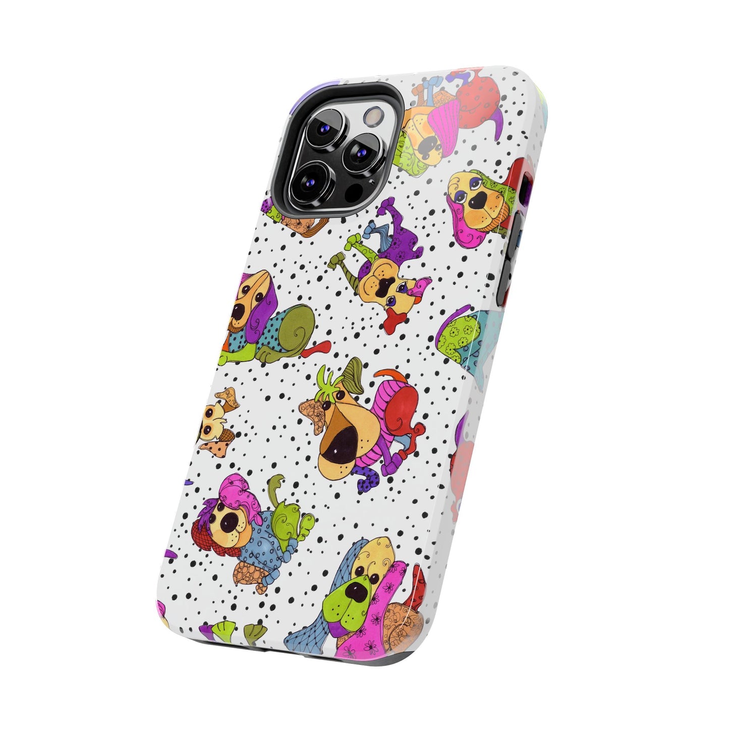 Tossed Happy Dogs White Phone Case
