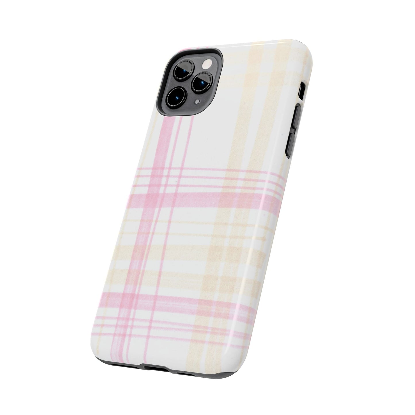 Flower Model Plaid Phone Case