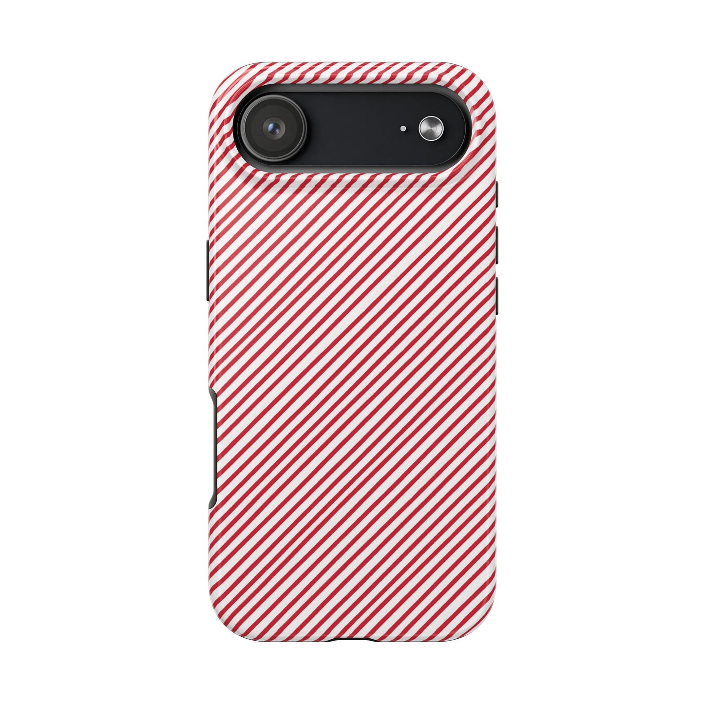 Diagonal Candy Stripe White / Red Phone Case