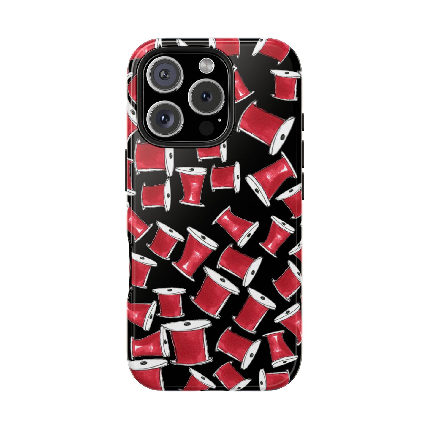 Red Thread Black Phone Case