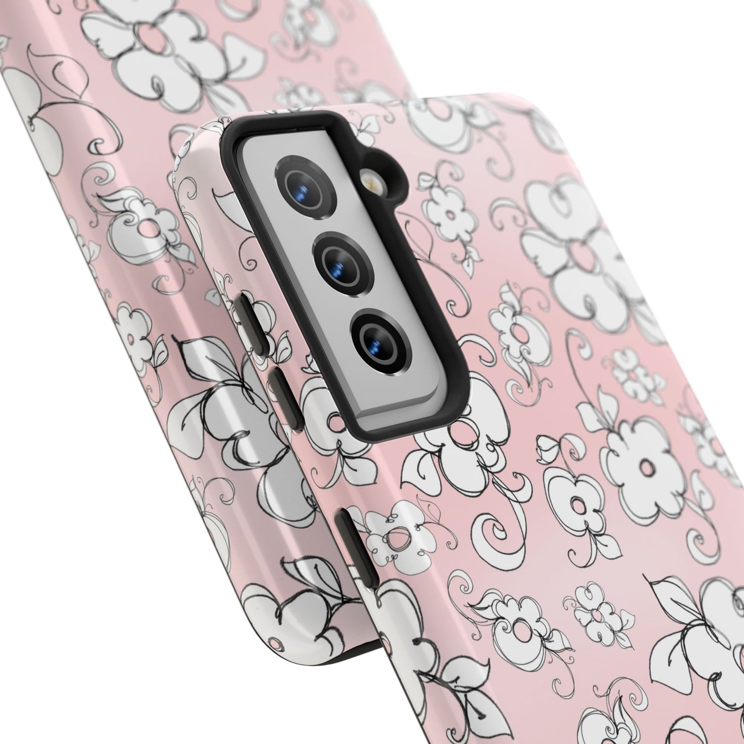 Lady Flowers Pink Sky Phone Case