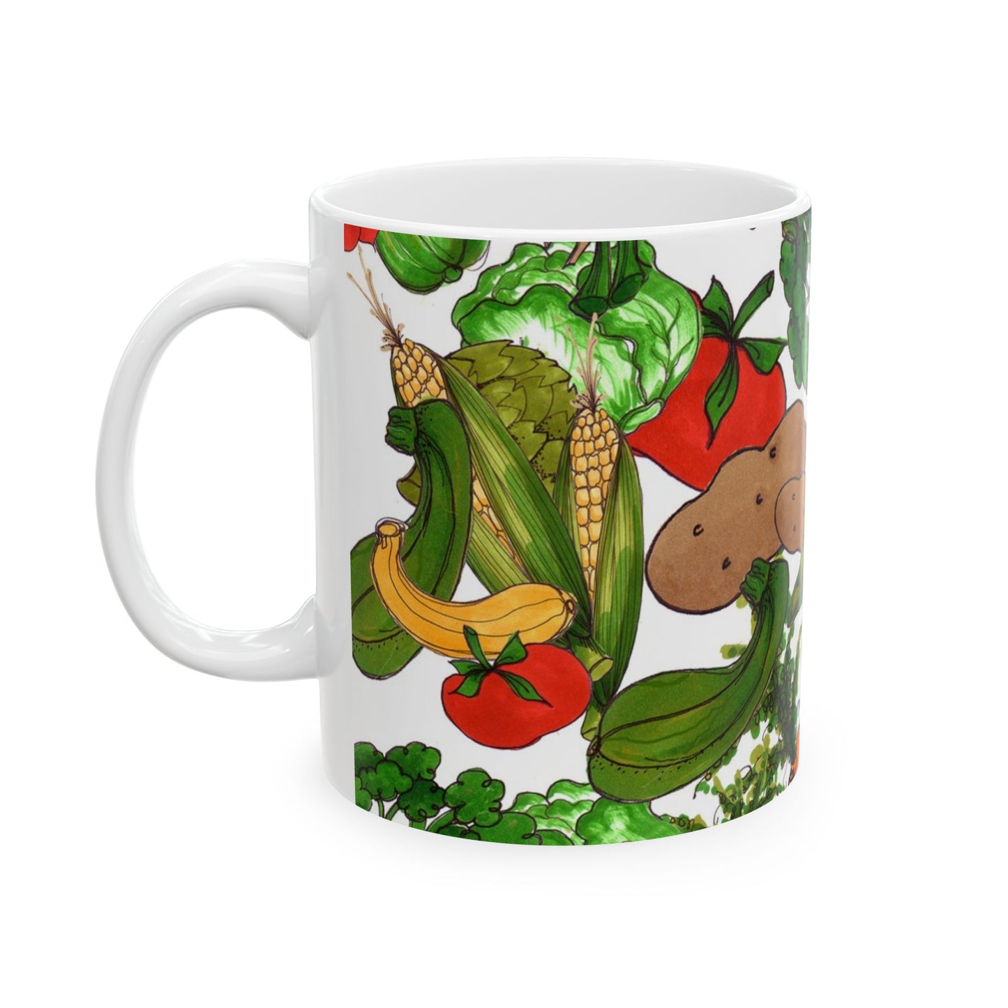 Veggie Jungle White Cup