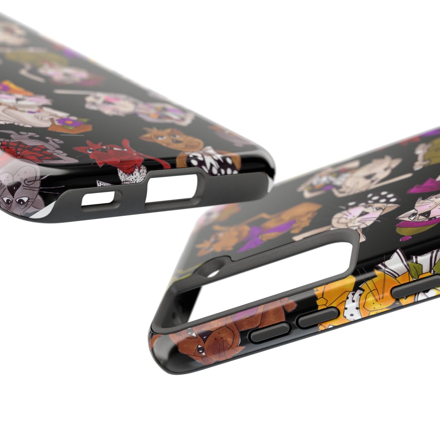 Spice Cats Tossed Black Phone Case