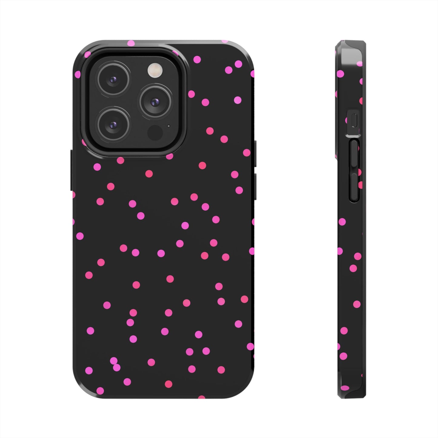 Space Dots Black / Cerise Phone Case