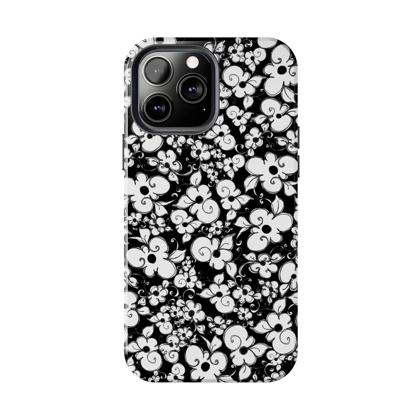 Dog Daisies Black Phone Case