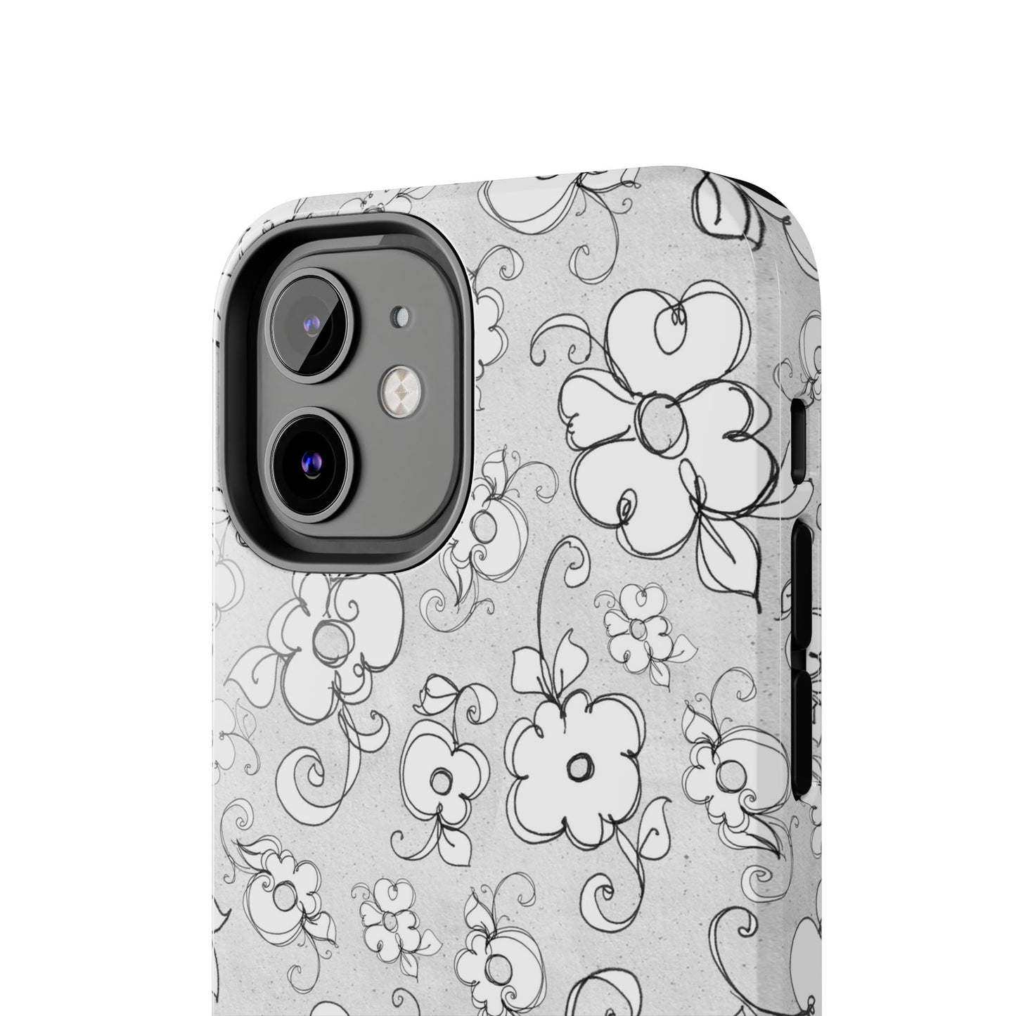 Lady Flowers Silver Phone Case