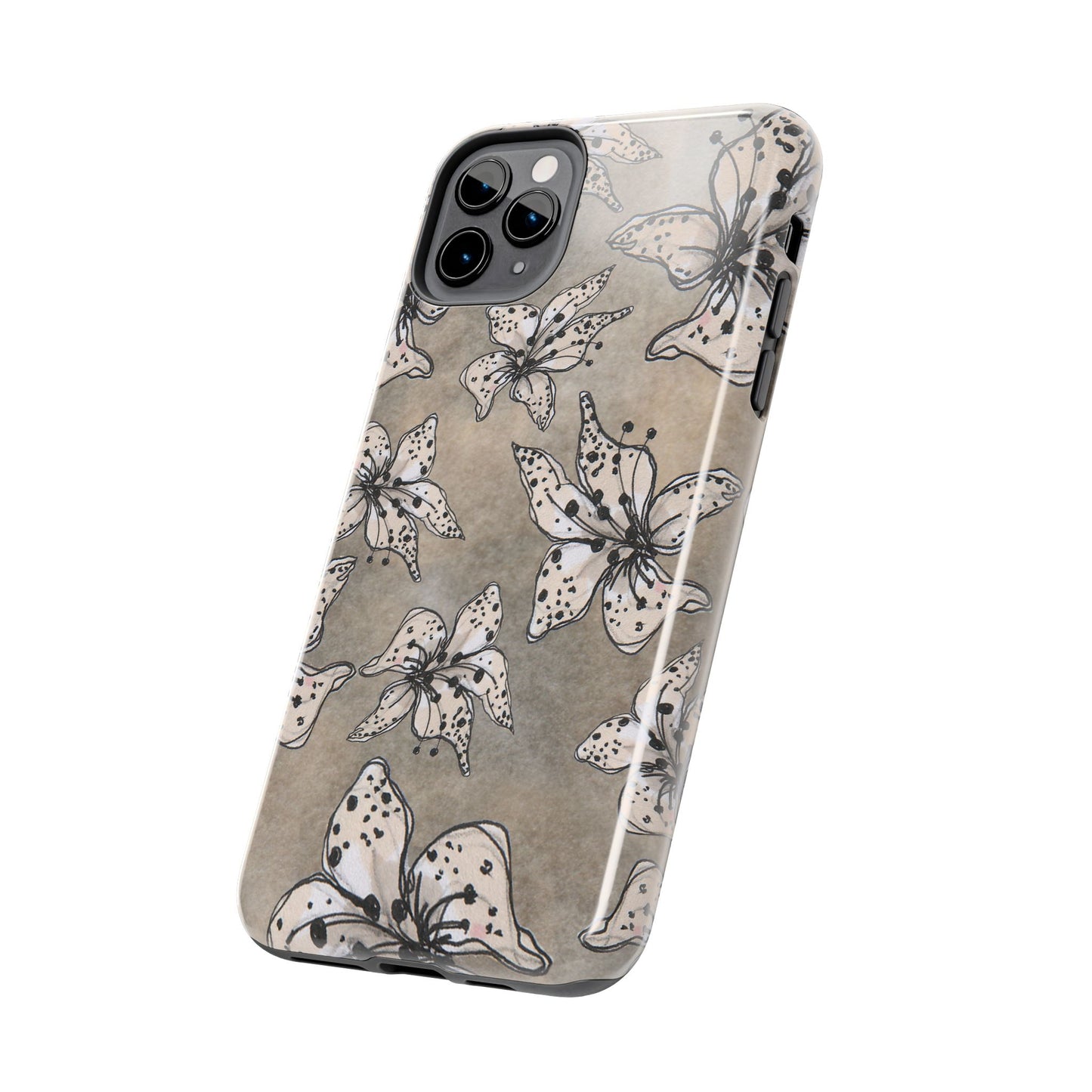 Spotted Lilies Gray Phone Case