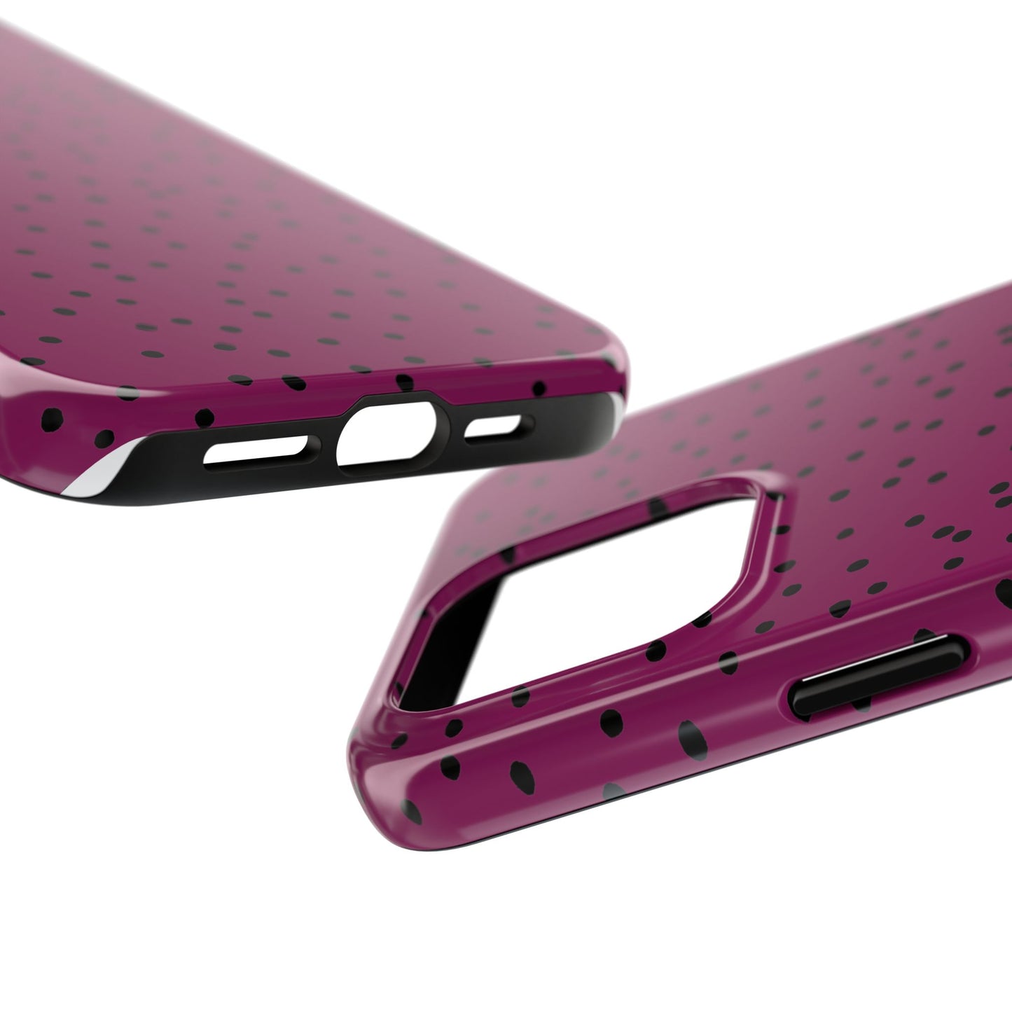 Dinky Dots Burgundy / Black Phone Case