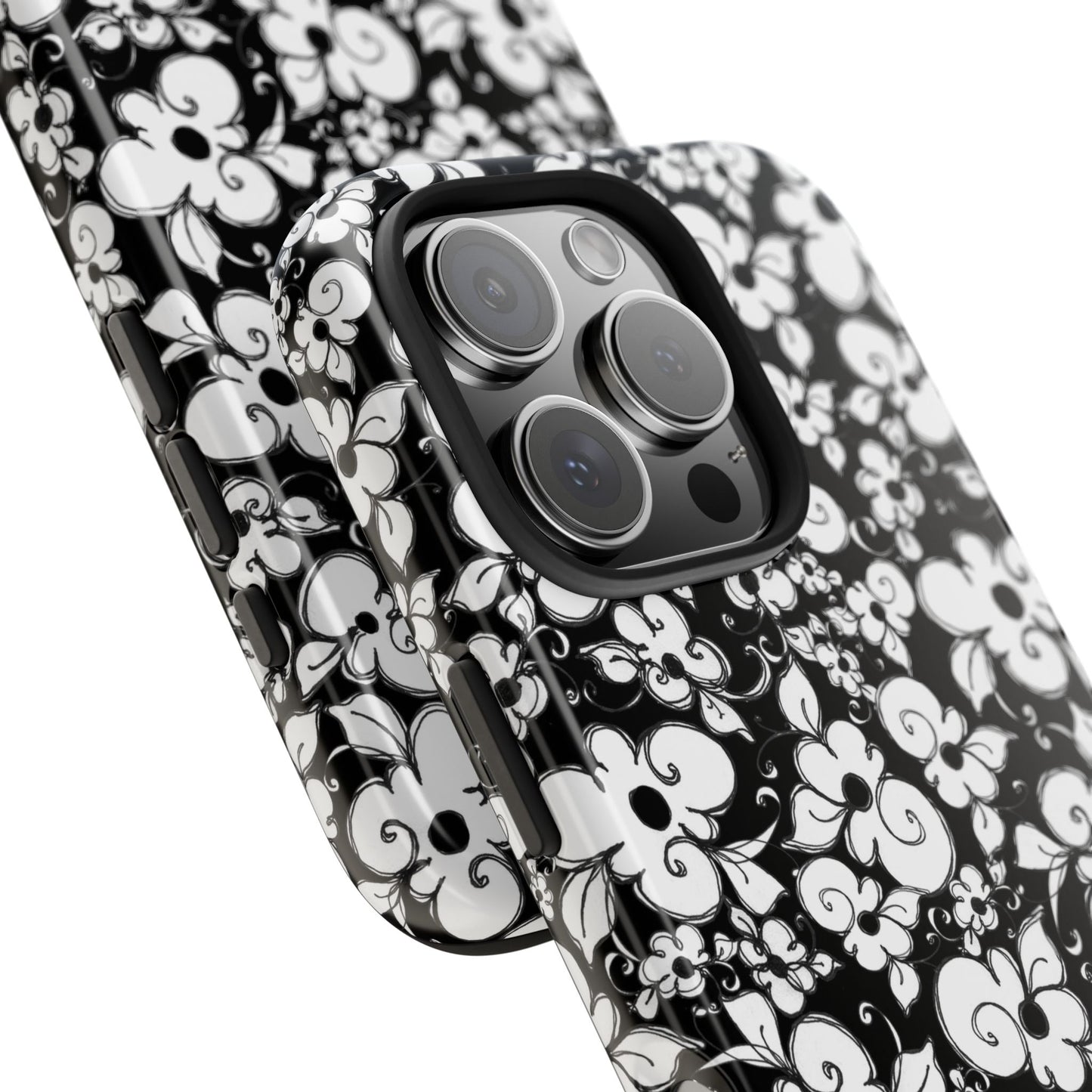 Dog Daisies Black Phone Case