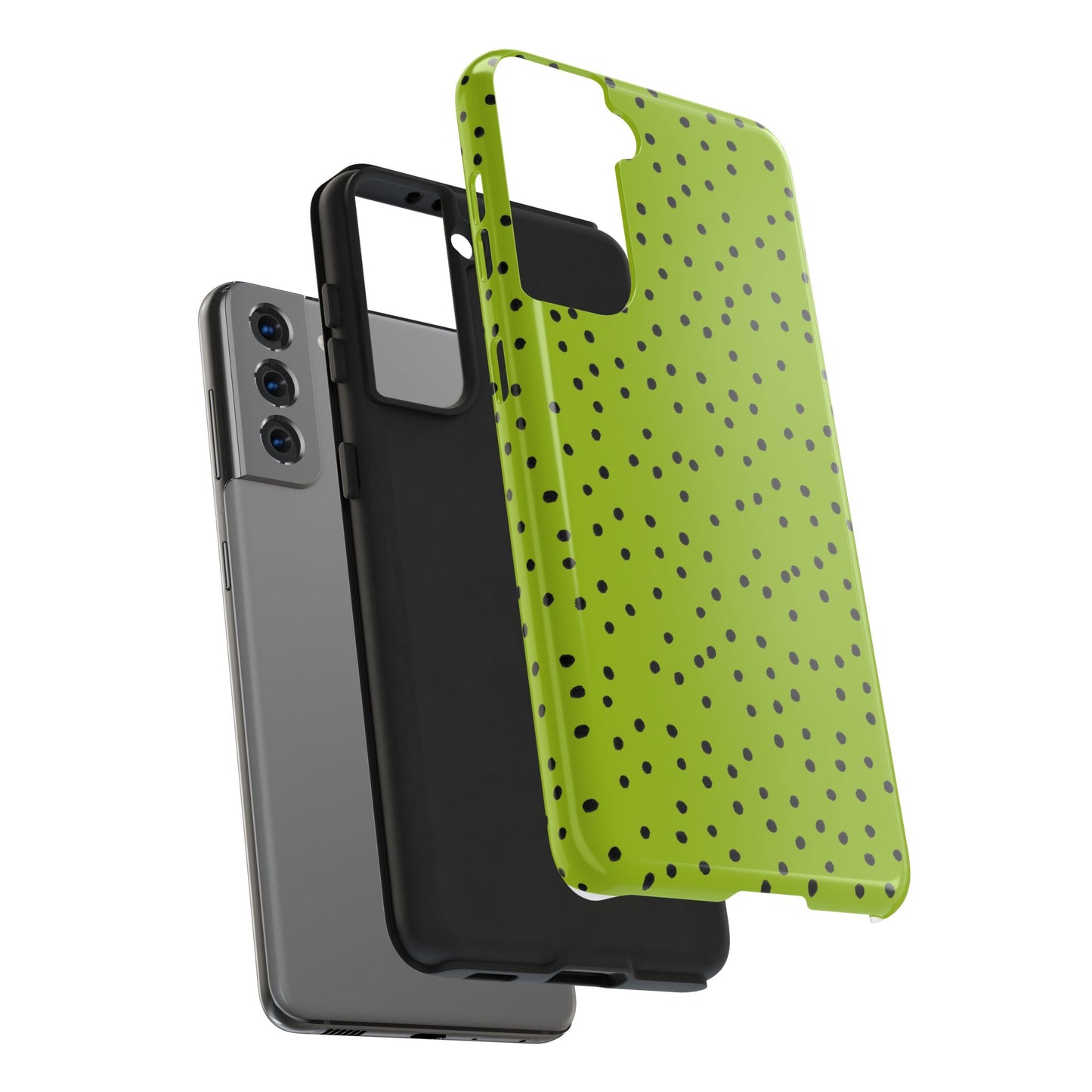 Dinky Dots Chartreuse / Black Phone Case