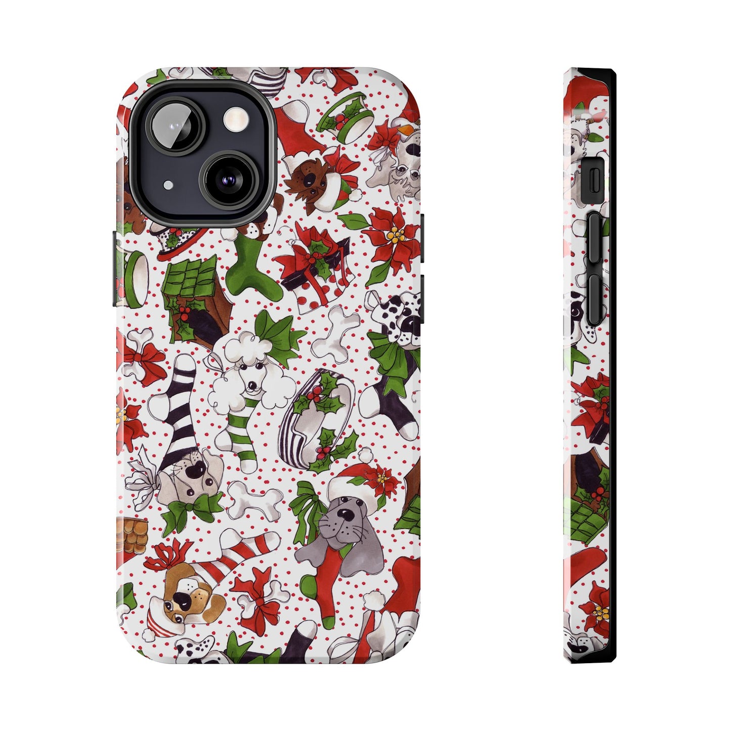 Holiday Fun Toss White / Red Phone Case