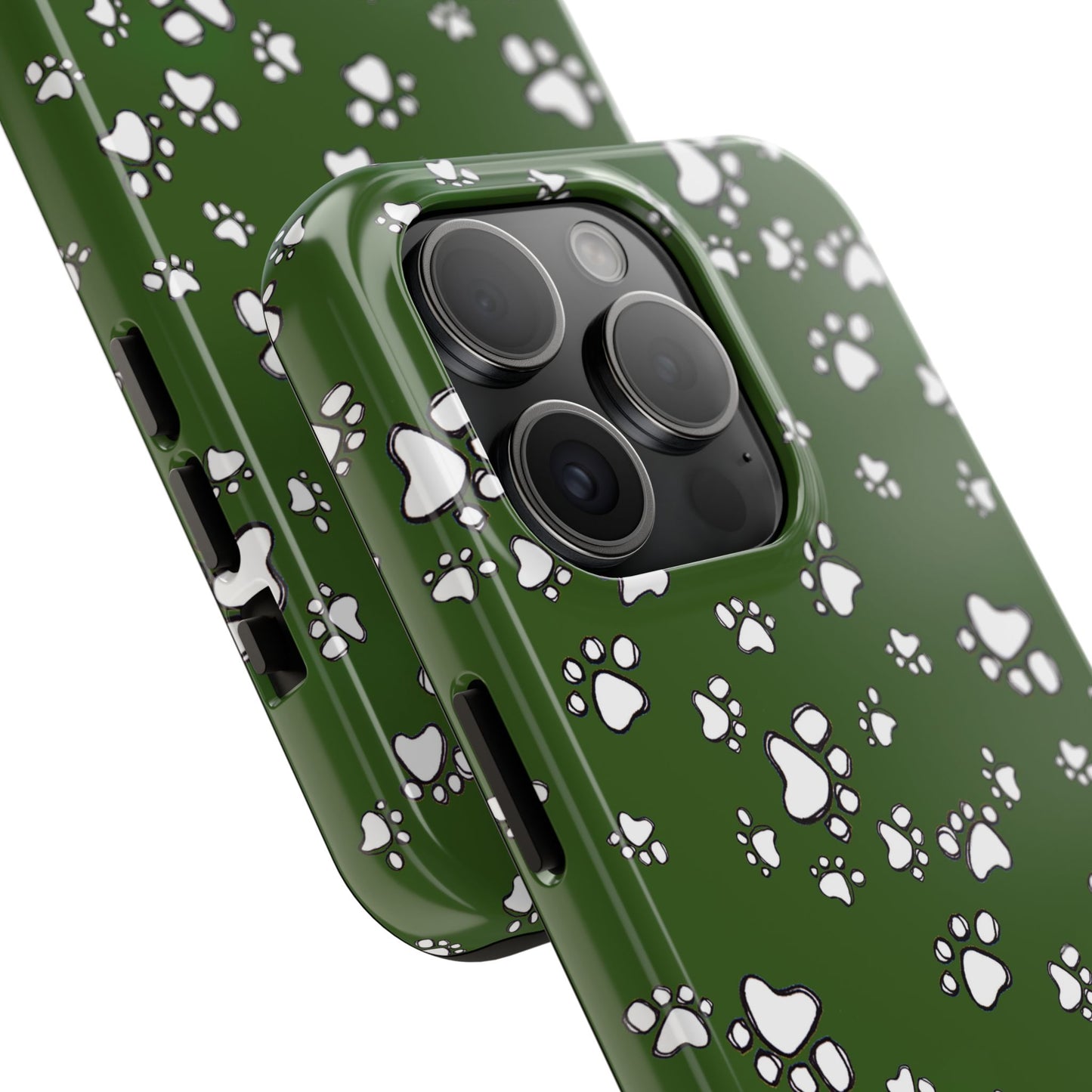 Paw Flakes Green Phone Case