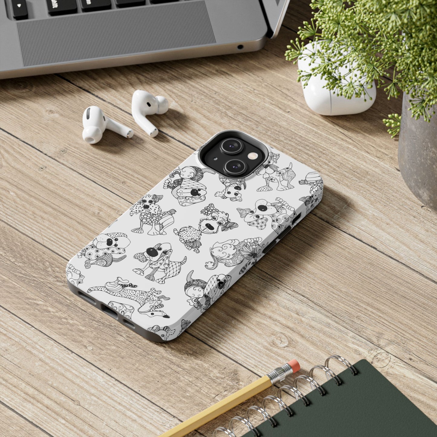 Doodle Dogs White Phone Case